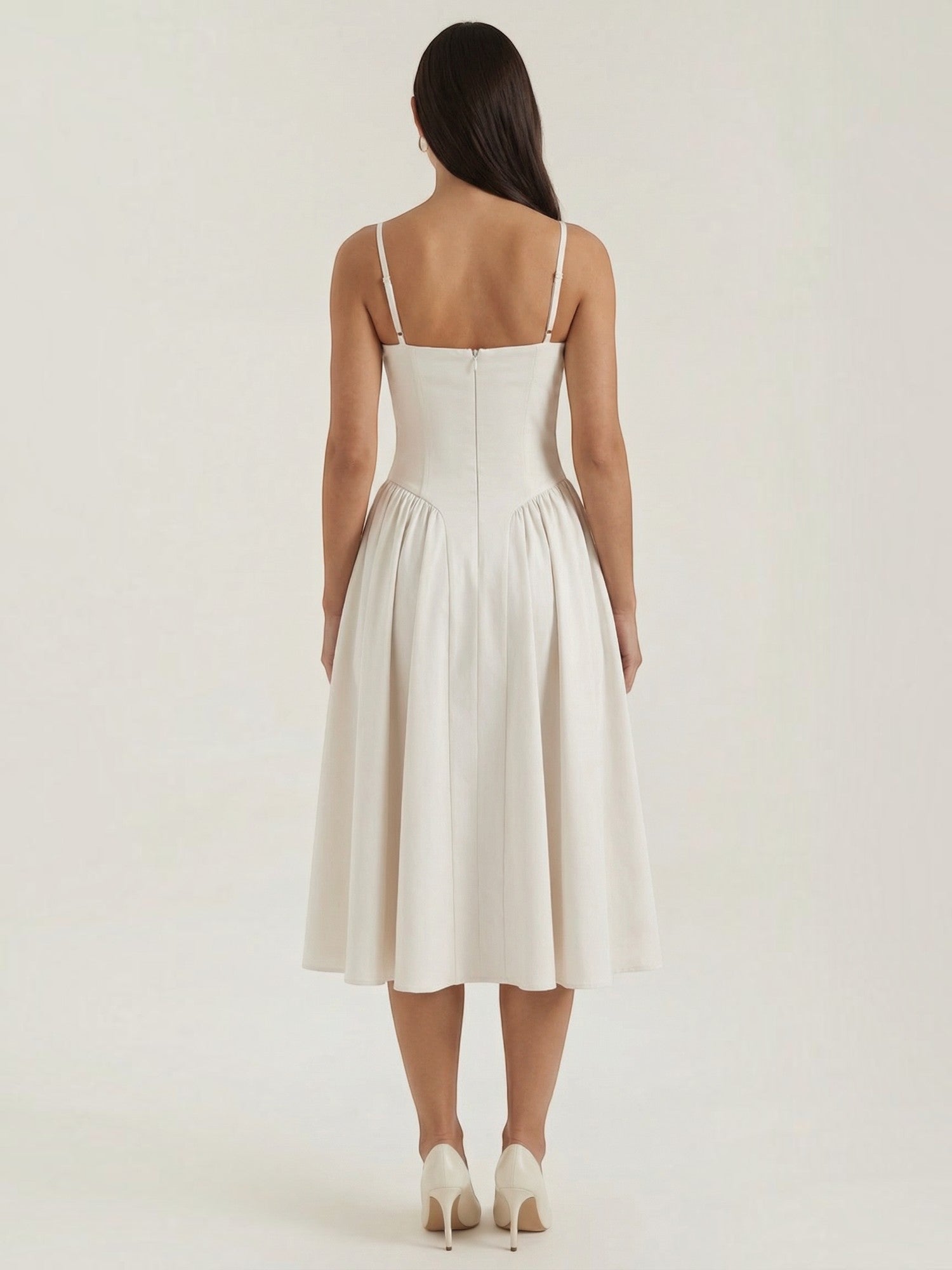 Robe femme décolleté cœur jupe évasée infroissable – Image 22