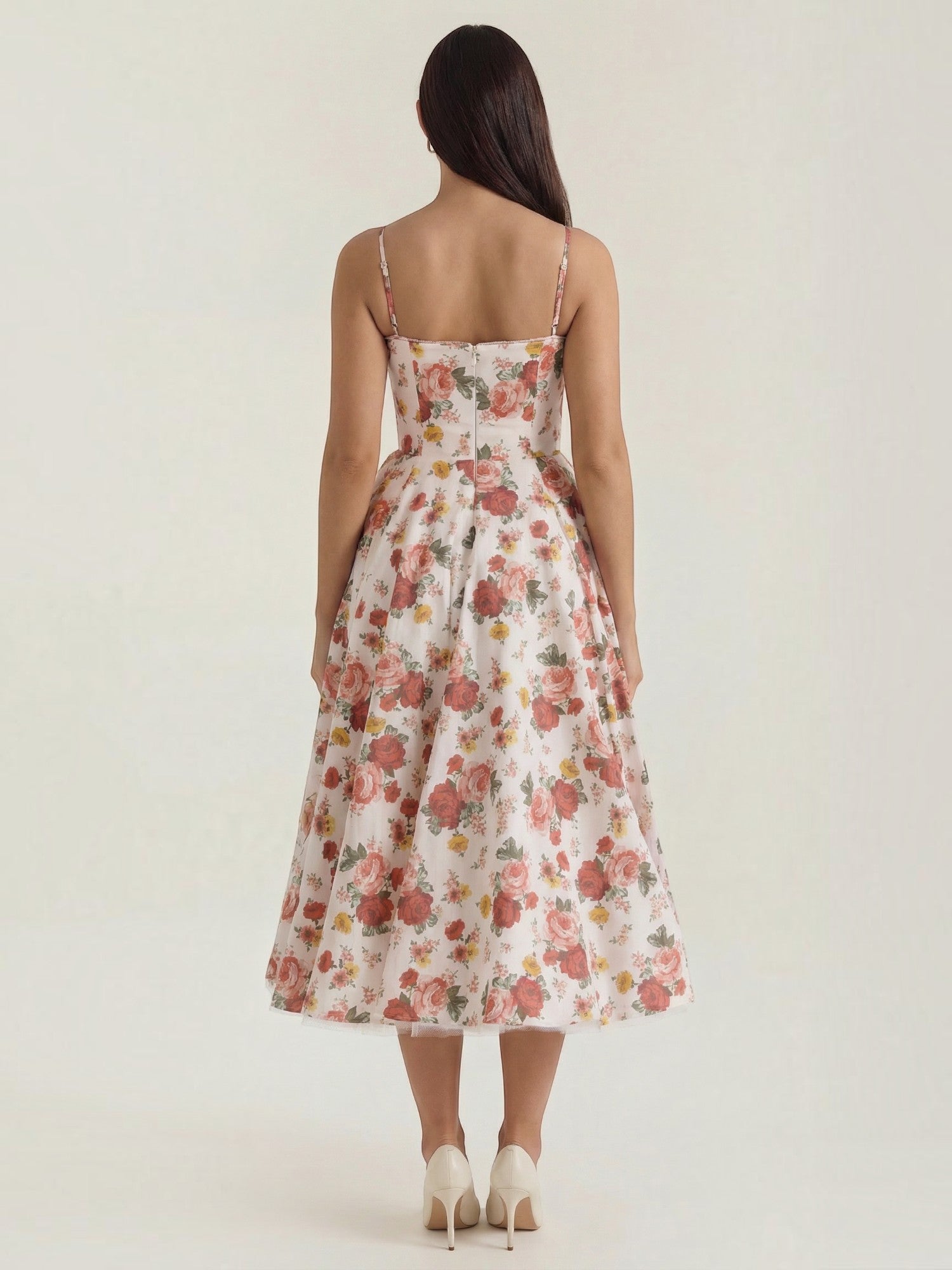 Robe femme soirée décolleté cœur tulle élégante – Image 34