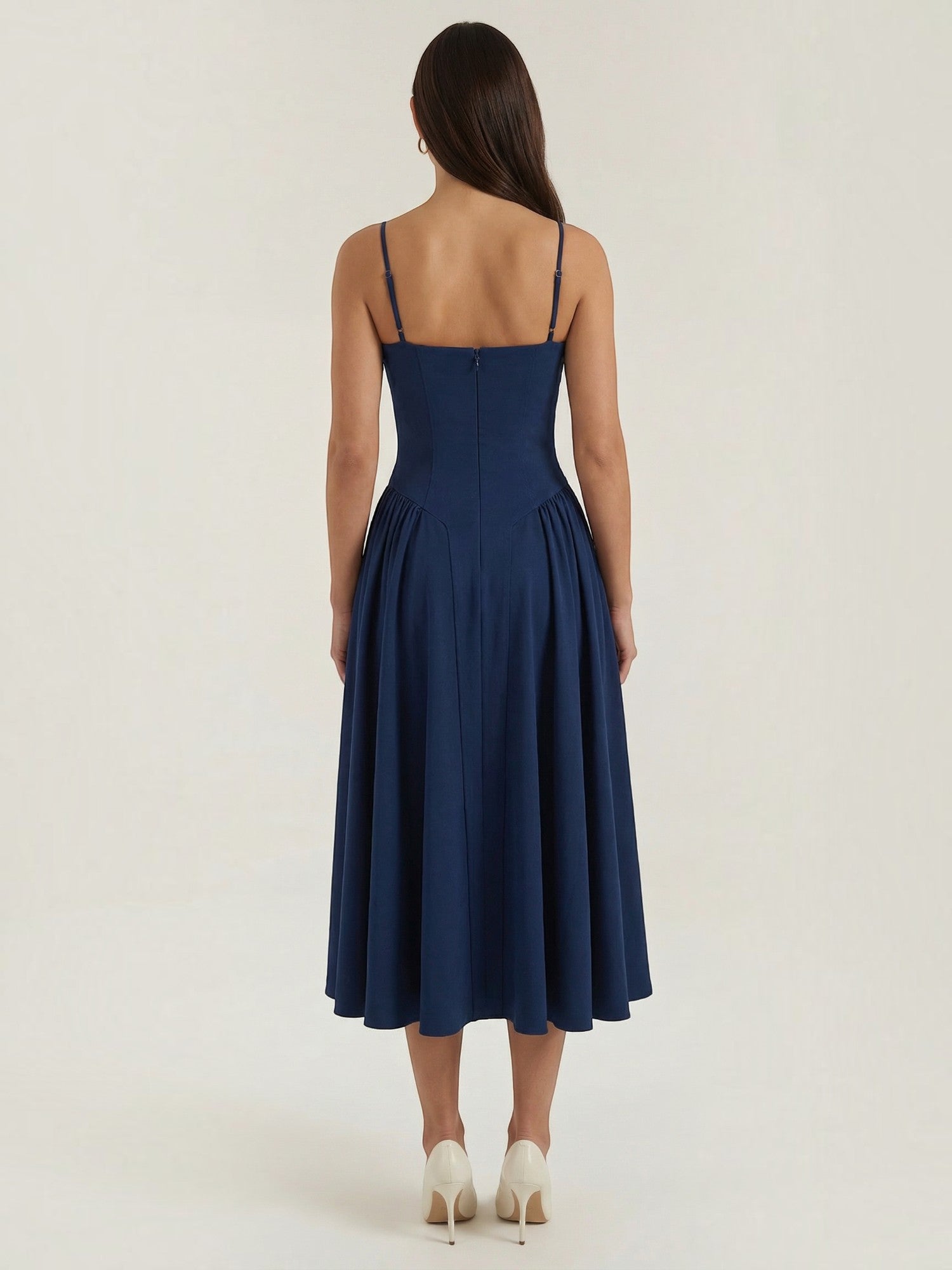 Robe femme décolleté cœur jupe évasée infroissable – Image 14