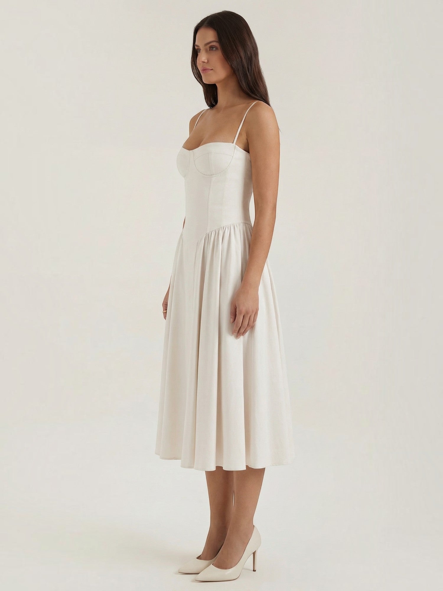 Robe femme décolleté cœur jupe évasée infroissable – Image 20