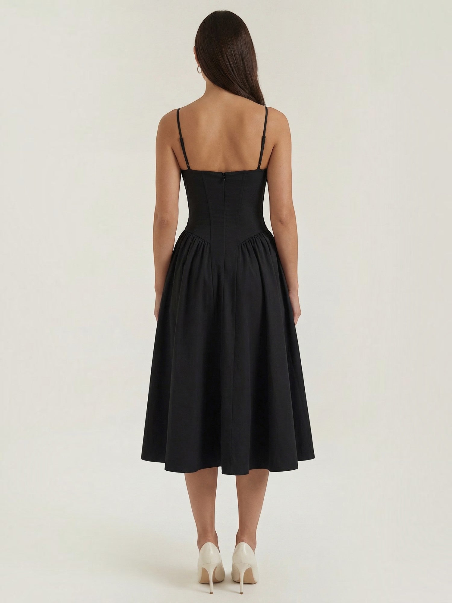 Robe femme décolleté cœur jupe évasée infroissable – Image 18