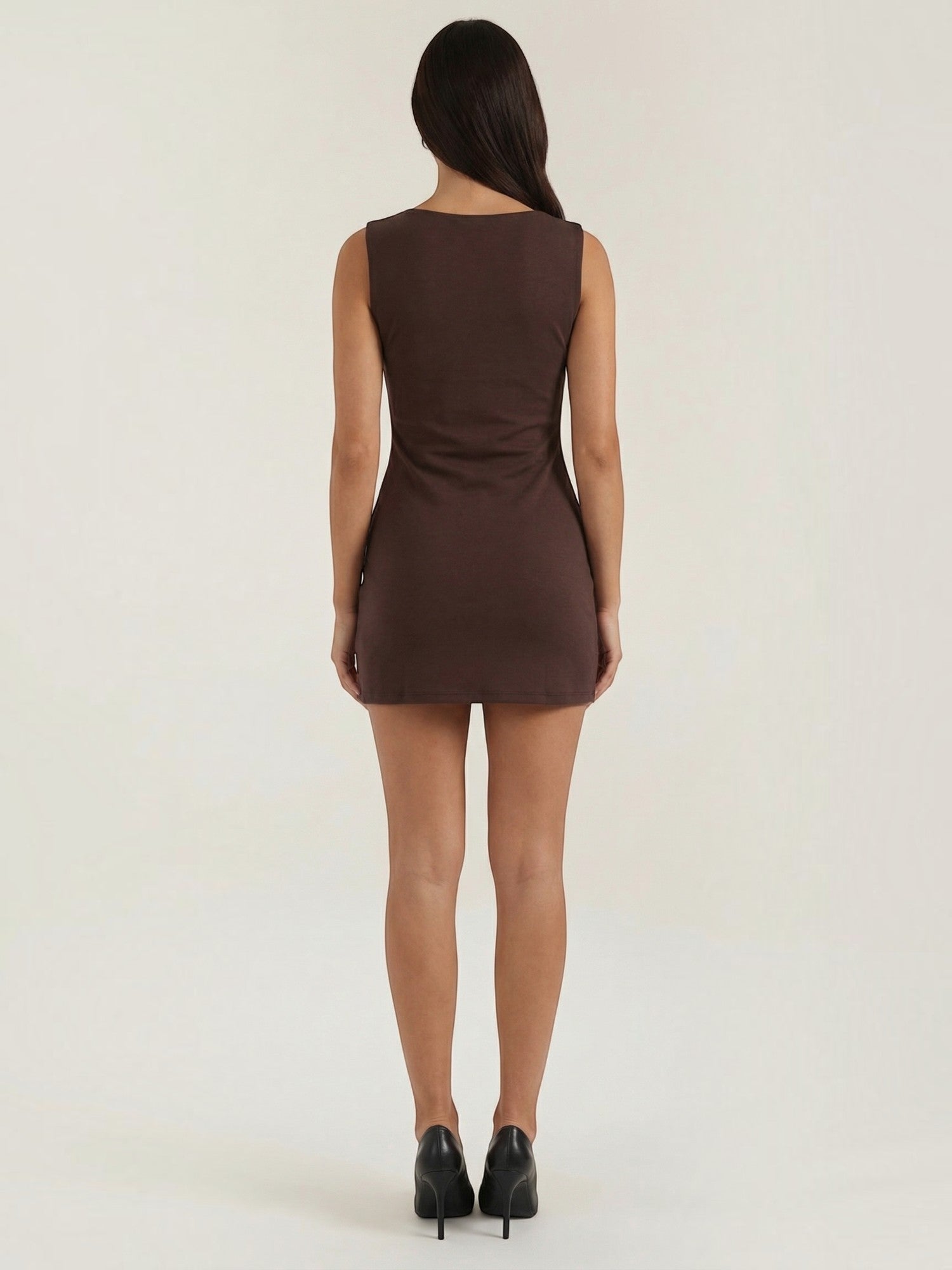 Robe femme mini stretch col rond été – Image 25
