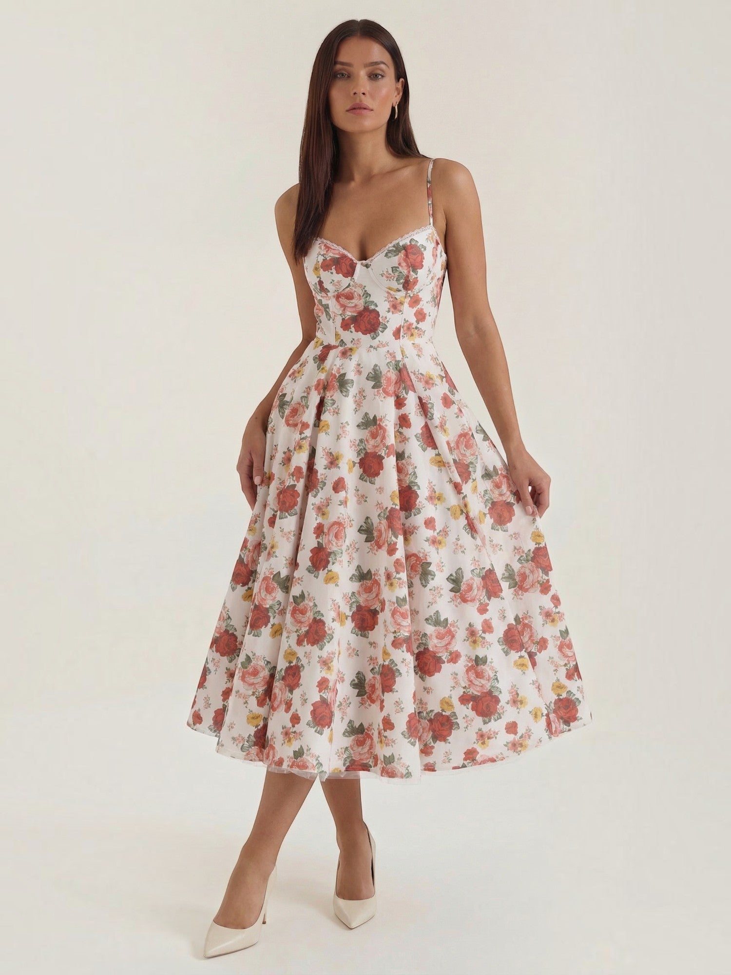 Robe femme soirée décolleté cœur tulle élégante – Image 7