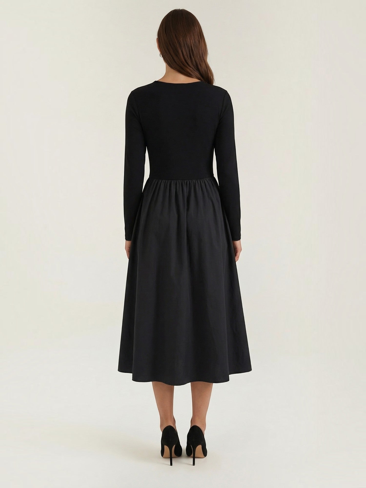 Robe femme côtelée coupe évasée découpe moderne – Image 4
