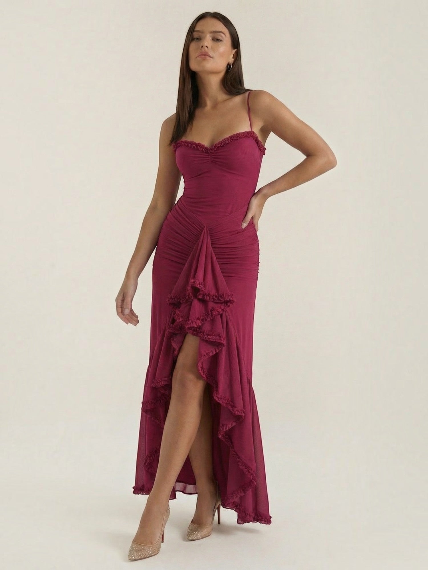 Robe de Soirée Femme Décolleté Cœur Asymétrique – Image 2