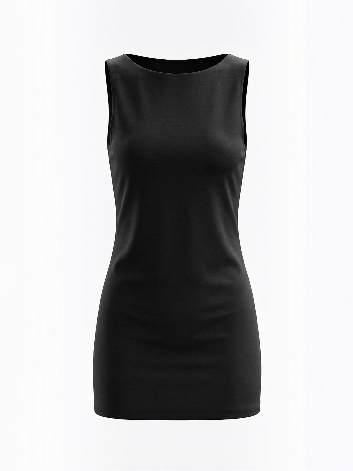 Robe femme mini stretch col rond été – Image 14