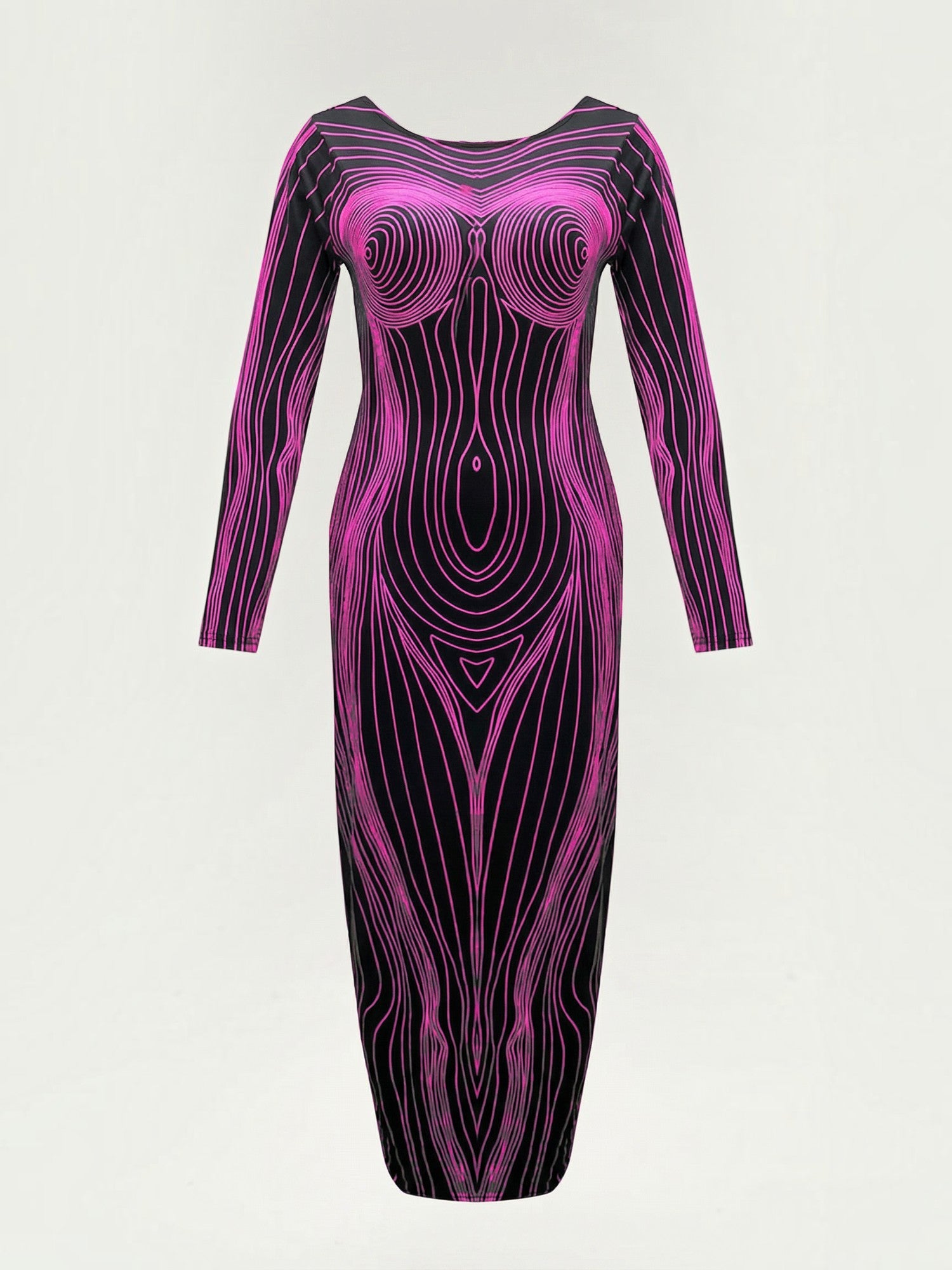 Robe femme longue imprimé illusion d'optique – Image 10