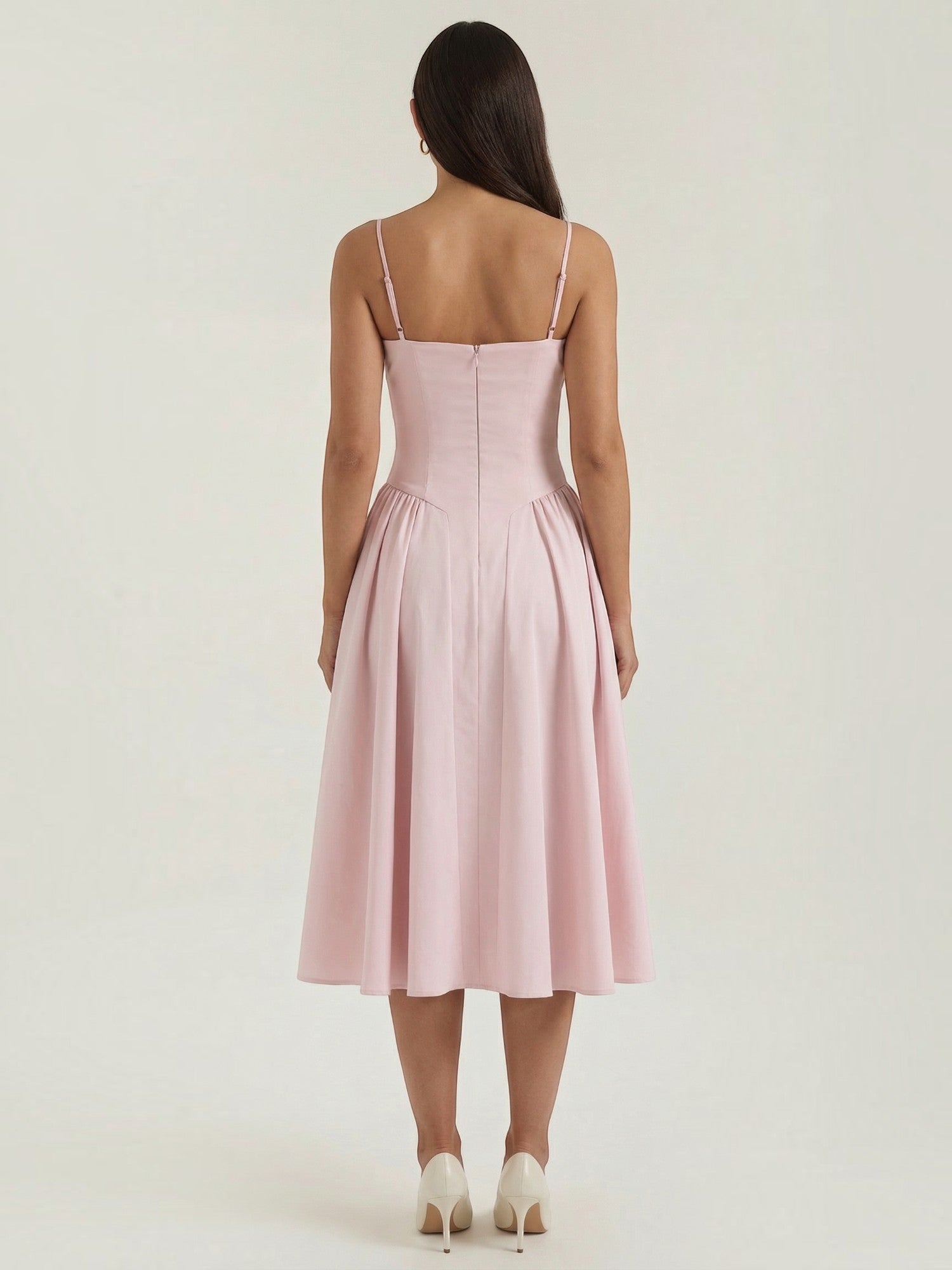 Robe femme décolleté cœur jupe évasée infroissable – Image 30