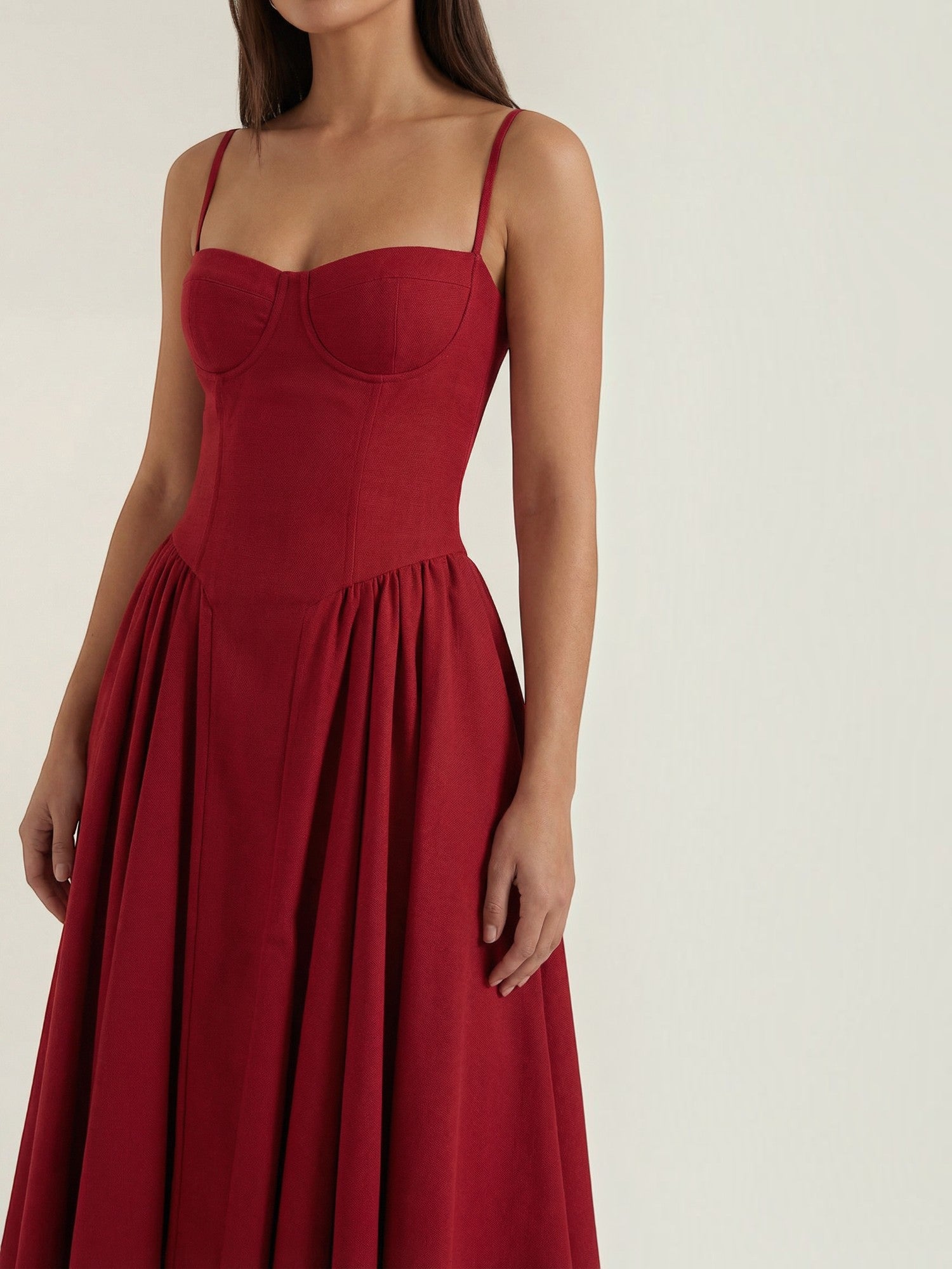 Robe femme décolleté cœur jupe évasée infroissable – Image 25