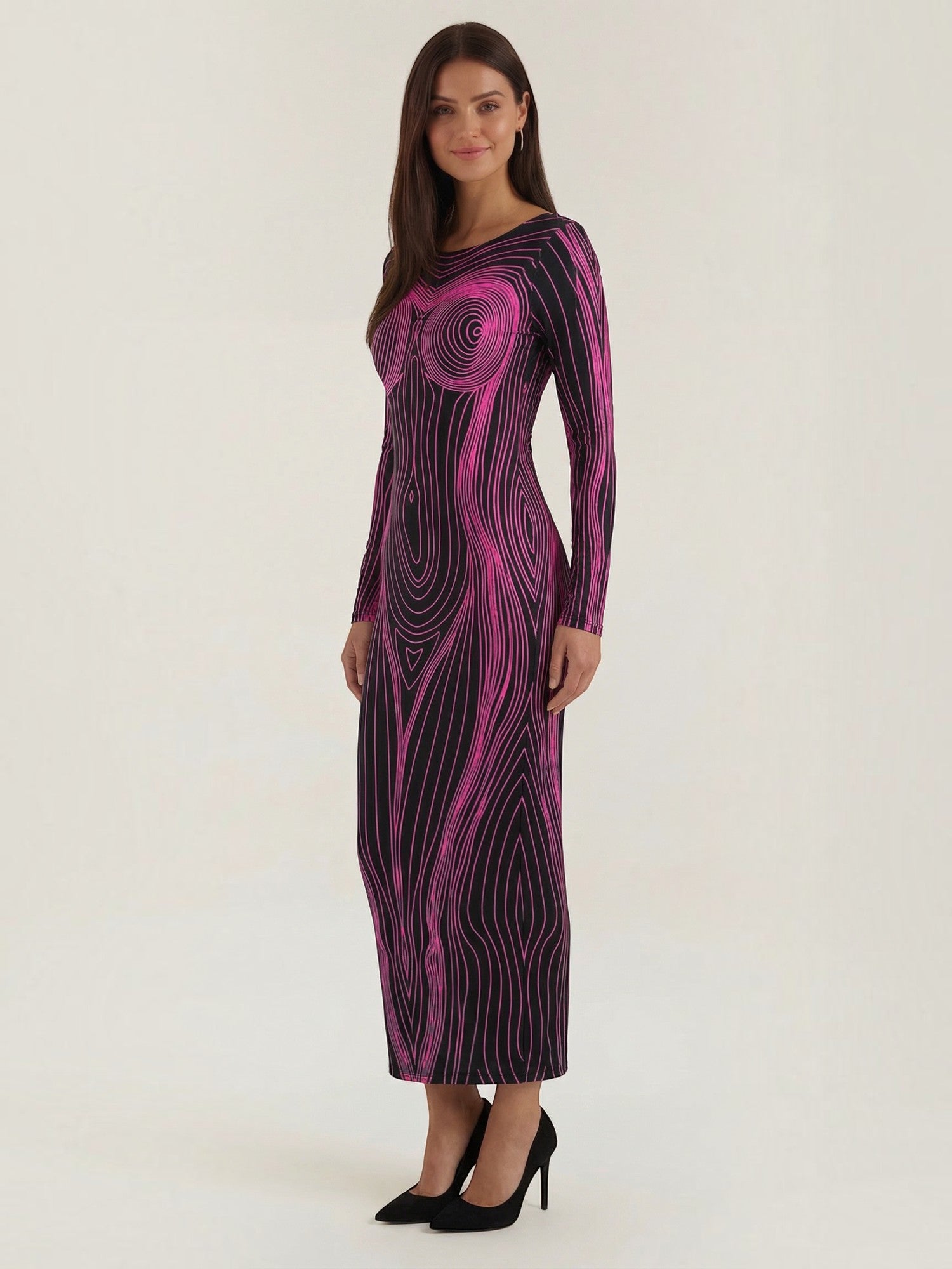 Robe femme longue imprimé illusion d'optique – Image 7