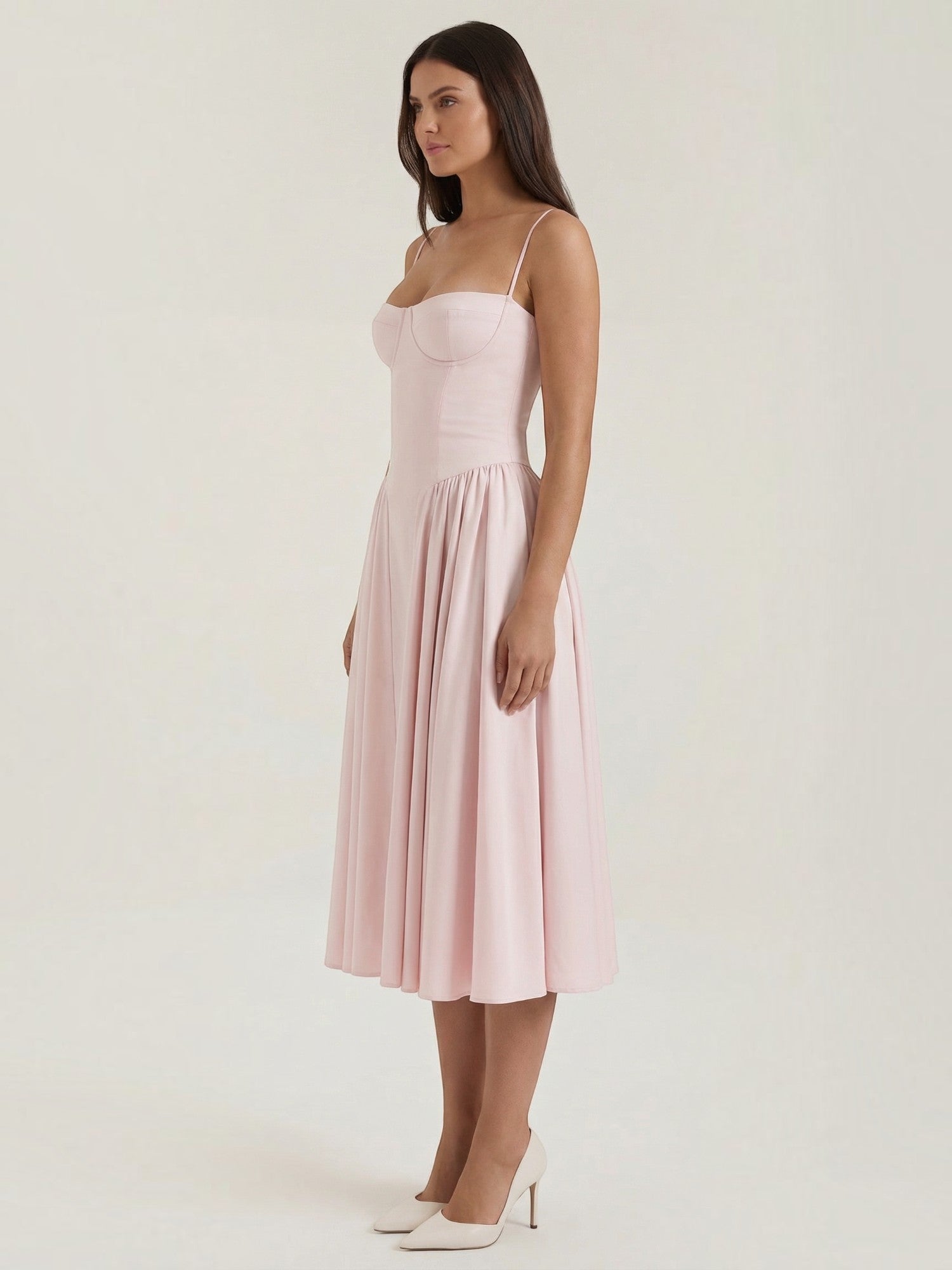 Robe femme décolleté cœur jupe évasée infroissable – Image 28