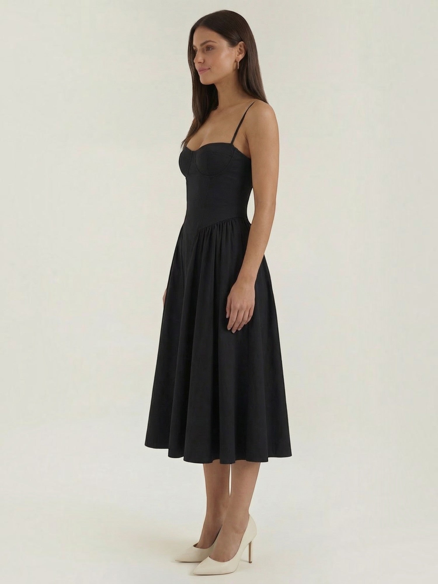 Robe femme décolleté cœur jupe évasée infroissable – Image 16