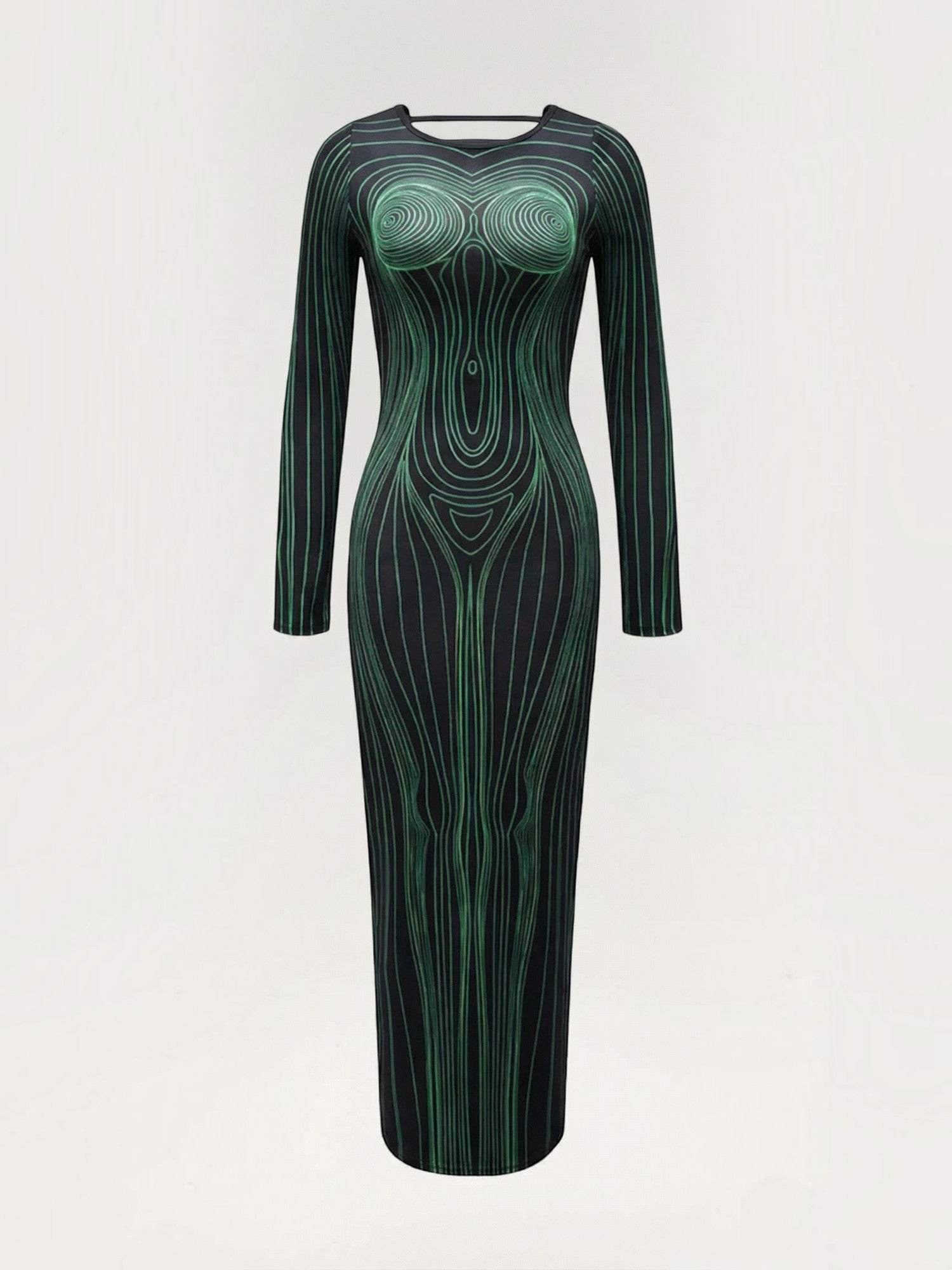 Robe femme longue imprimé illusion d'optique – Image 5