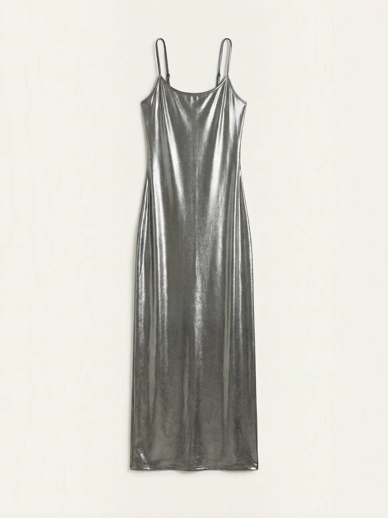 Robe femme soirée métallisée à fines bretelles – Image 10