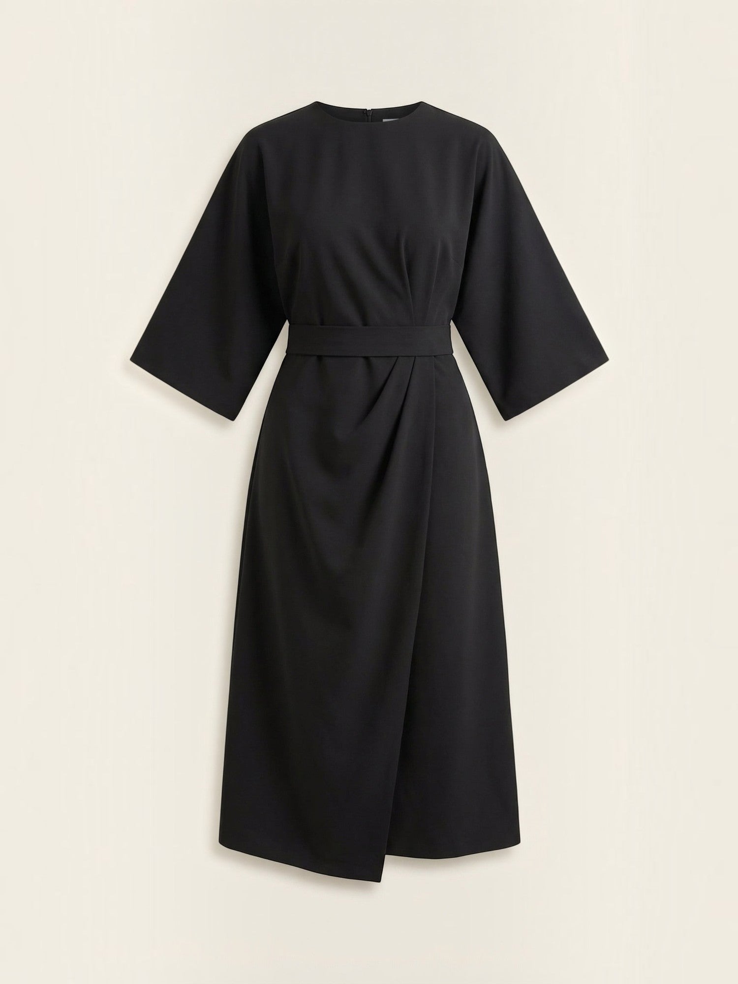Robe femme ceinture nouée jupe asymétrique infroissable – Image 16