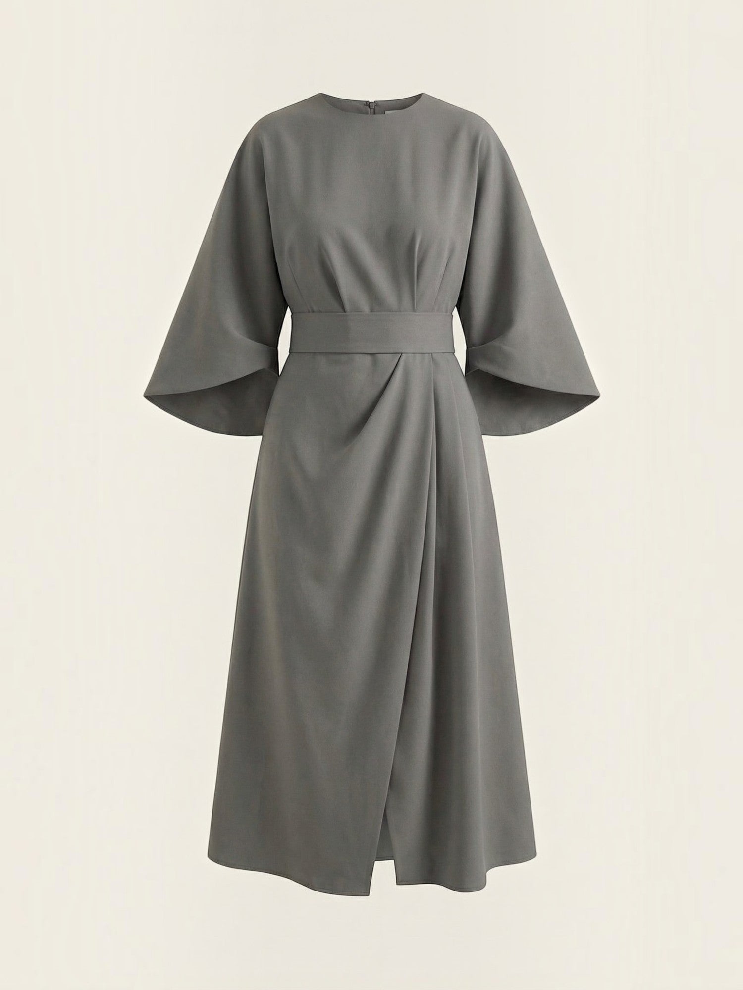 Robe femme ceinture nouée jupe asymétrique infroissable – Image 40