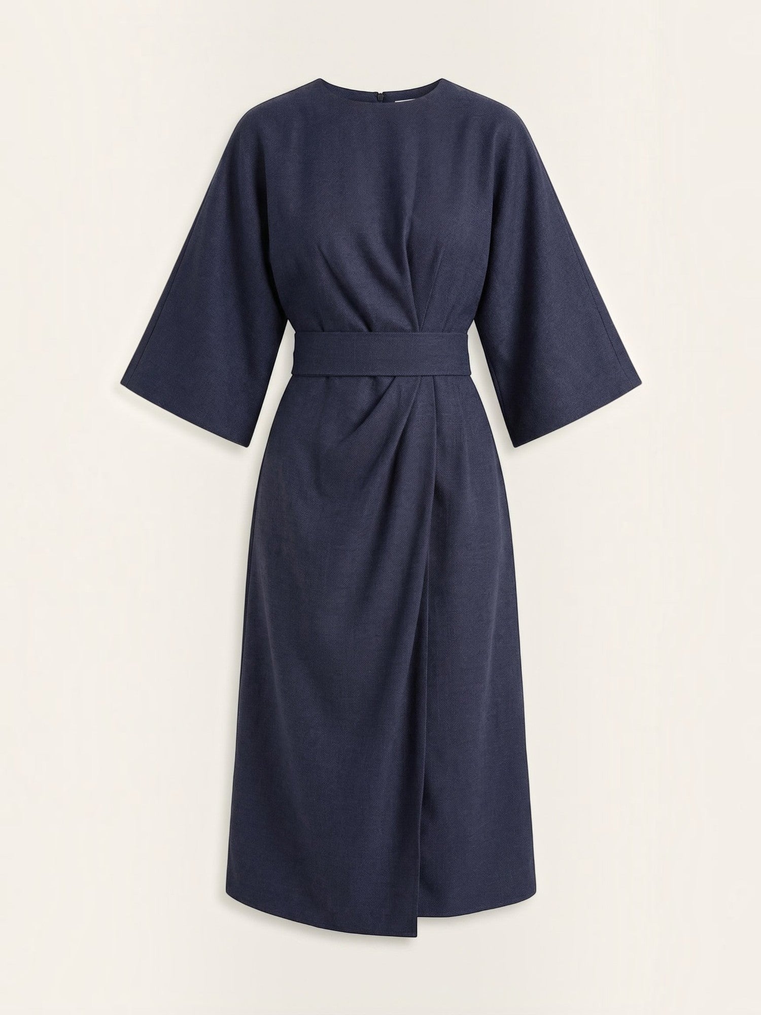 Robe femme ceinture nouée jupe asymétrique infroissable – Image 20