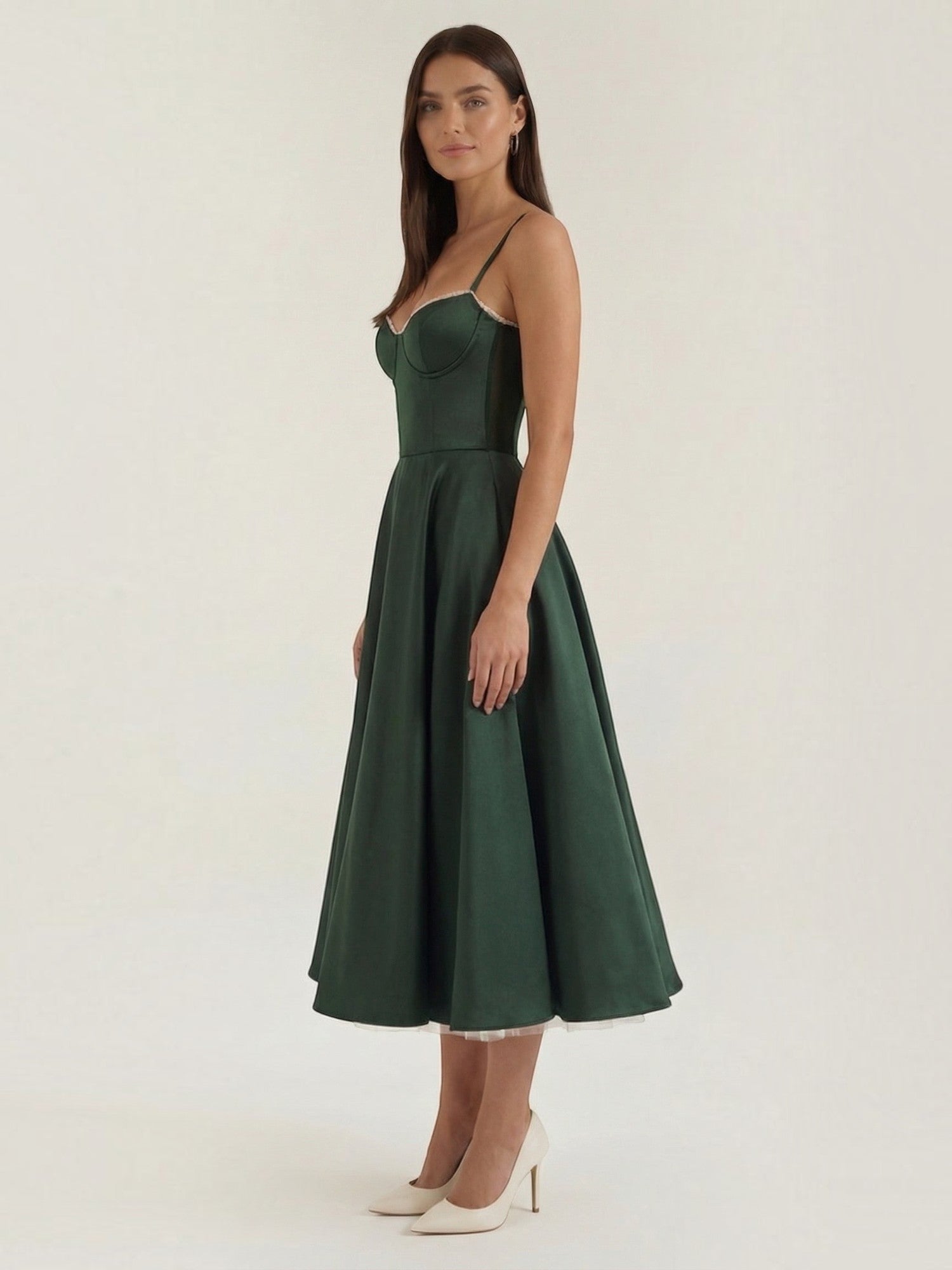 Robe femme soirée décolleté cœur tulle élégante – Image 12