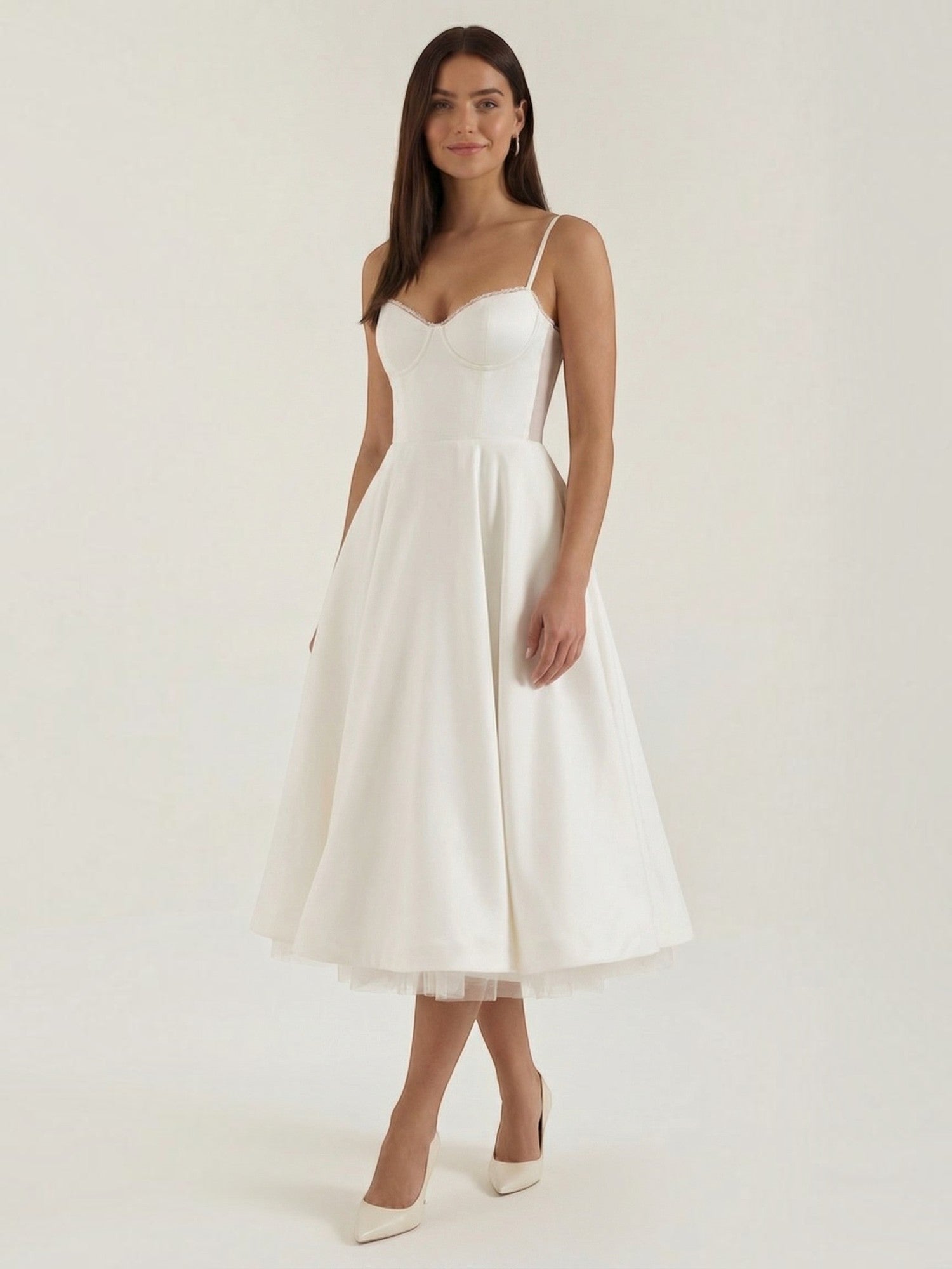 Robe femme soirée décolleté cœur tulle élégante