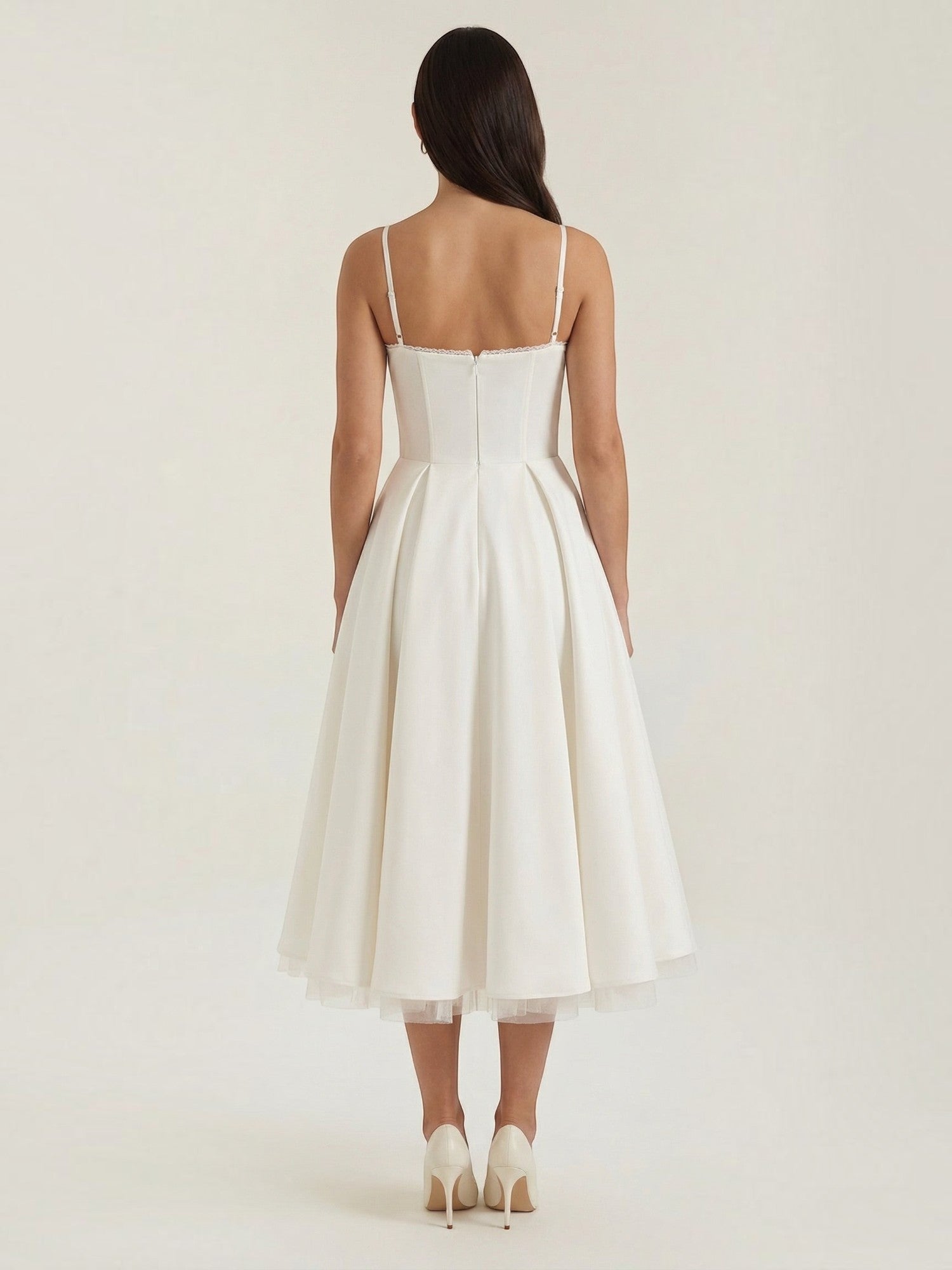 Robe femme soirée décolleté cœur tulle élégante – Image 10