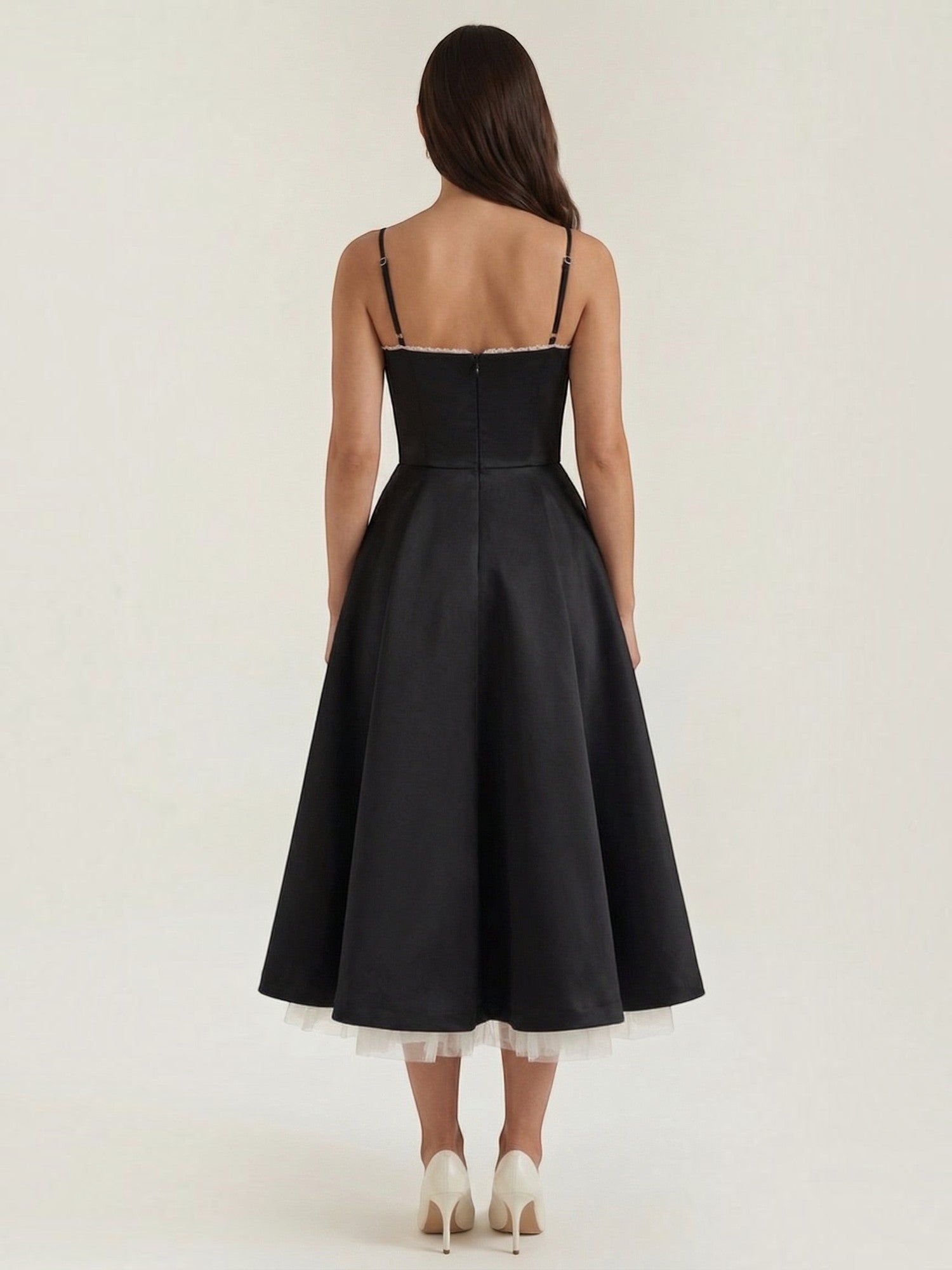 Robe femme soirée décolleté cœur tulle élégante – Image 22