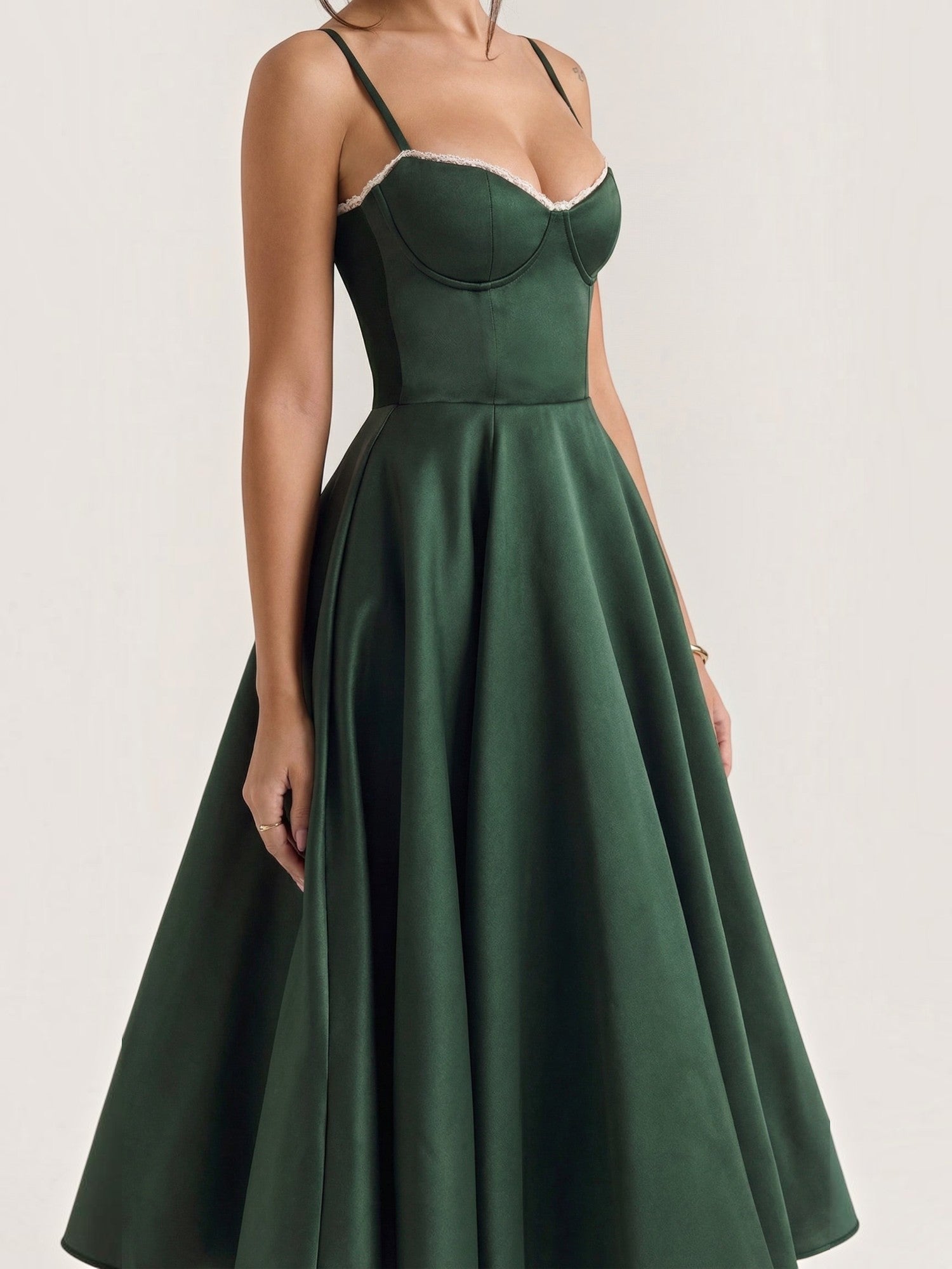 Robe femme soirée décolleté cœur tulle élégante – Image 13