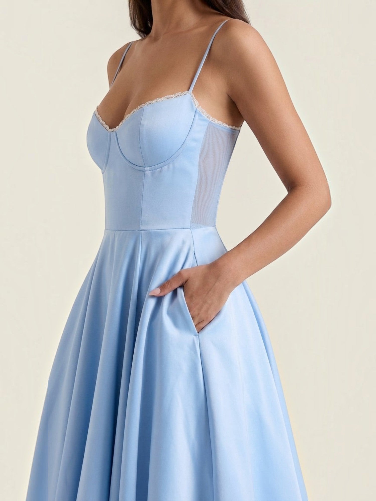 Robe femme soirée décolleté cœur tulle élégante – Image 17