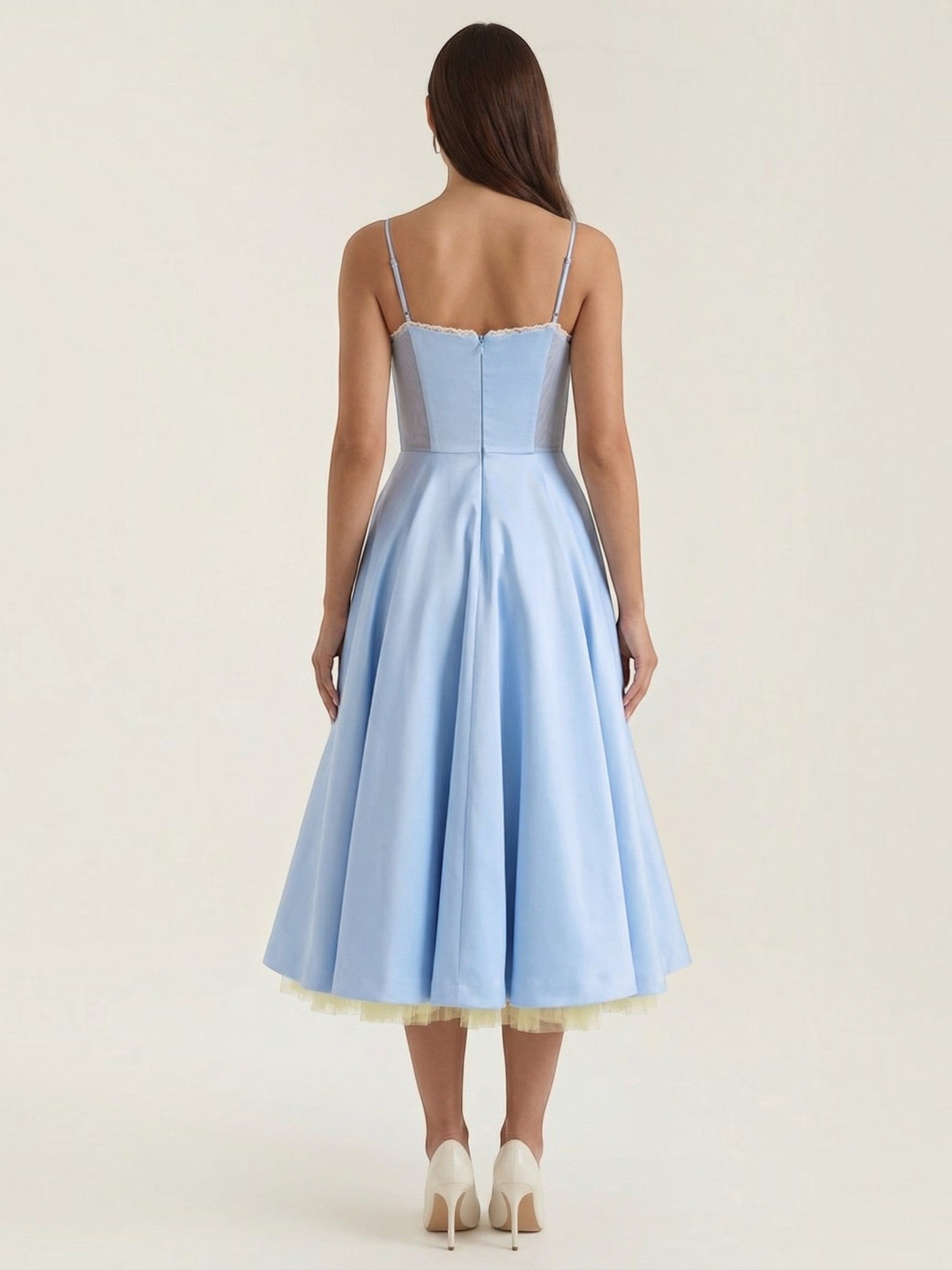 Robe femme soirée décolleté cœur tulle élégante – Image 18