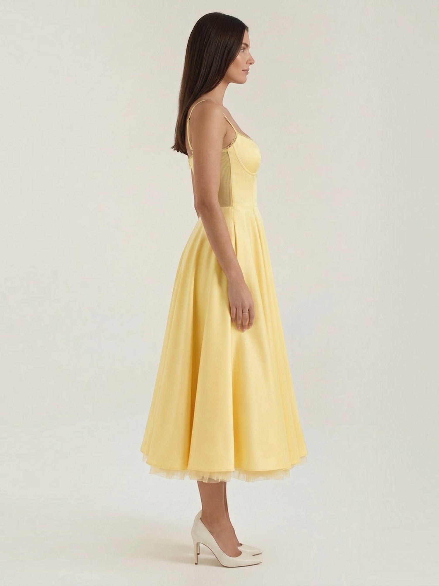 Robe femme soirée décolleté cœur tulle élégante – Image 24