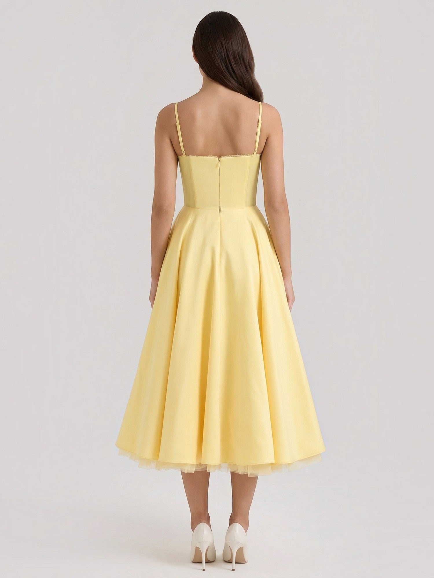 Robe femme soirée décolleté cœur tulle élégante – Image 26
