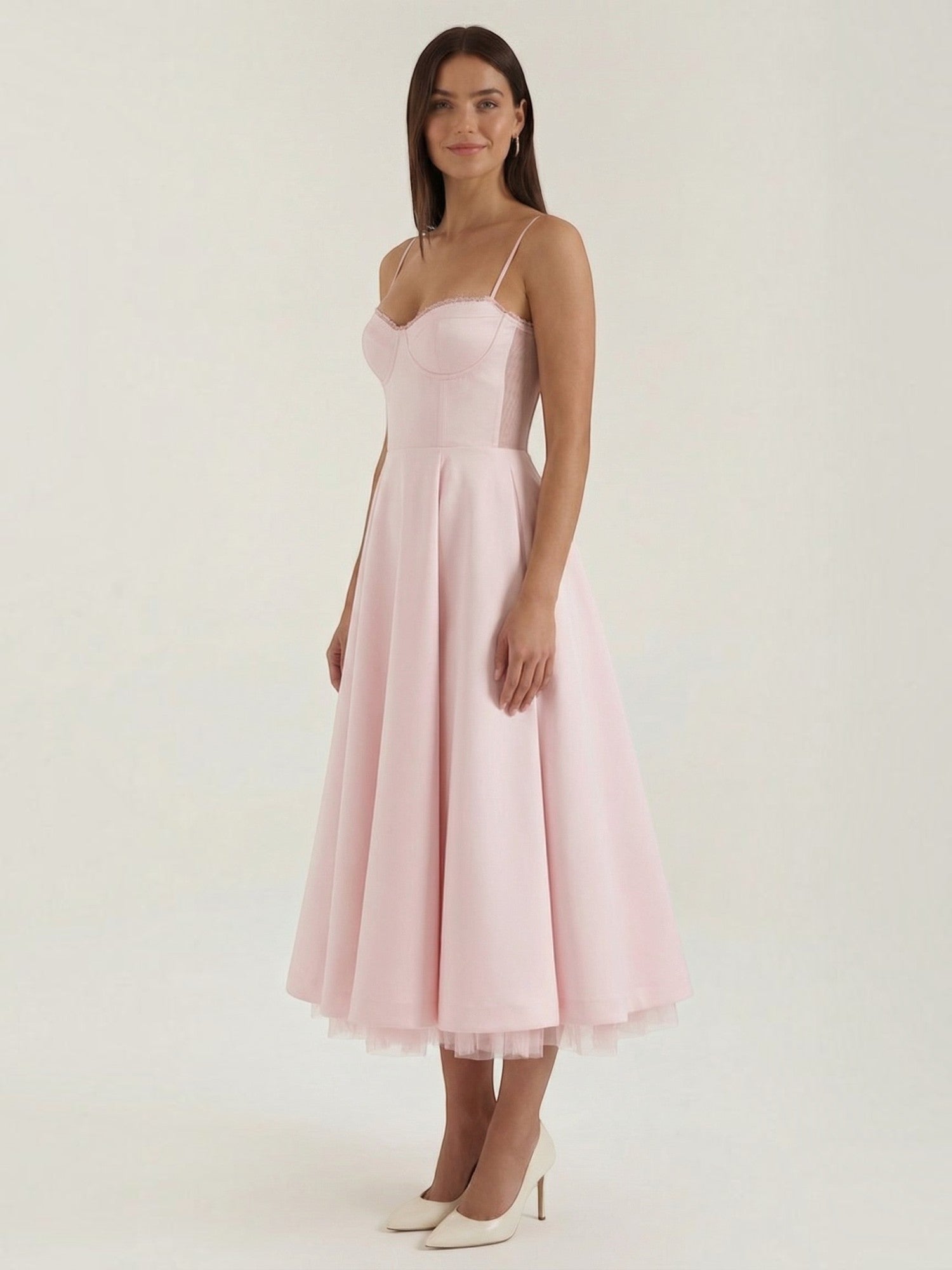 Robe femme soirée décolleté cœur tulle élégante – Image 28