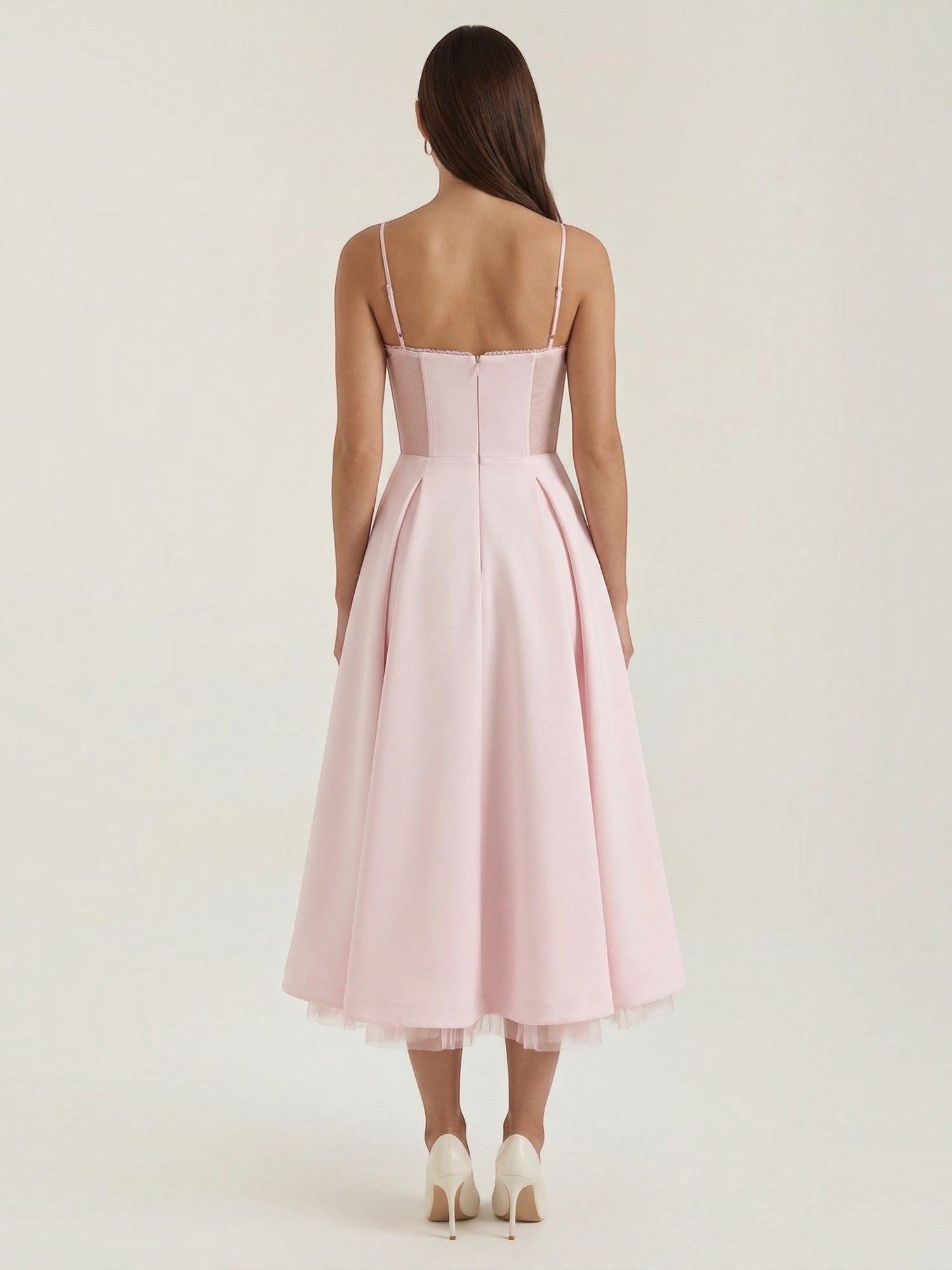 Robe femme soirée décolleté cœur tulle élégante – Image 30