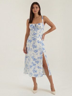 Robe femme midi fluide à imprimé floral