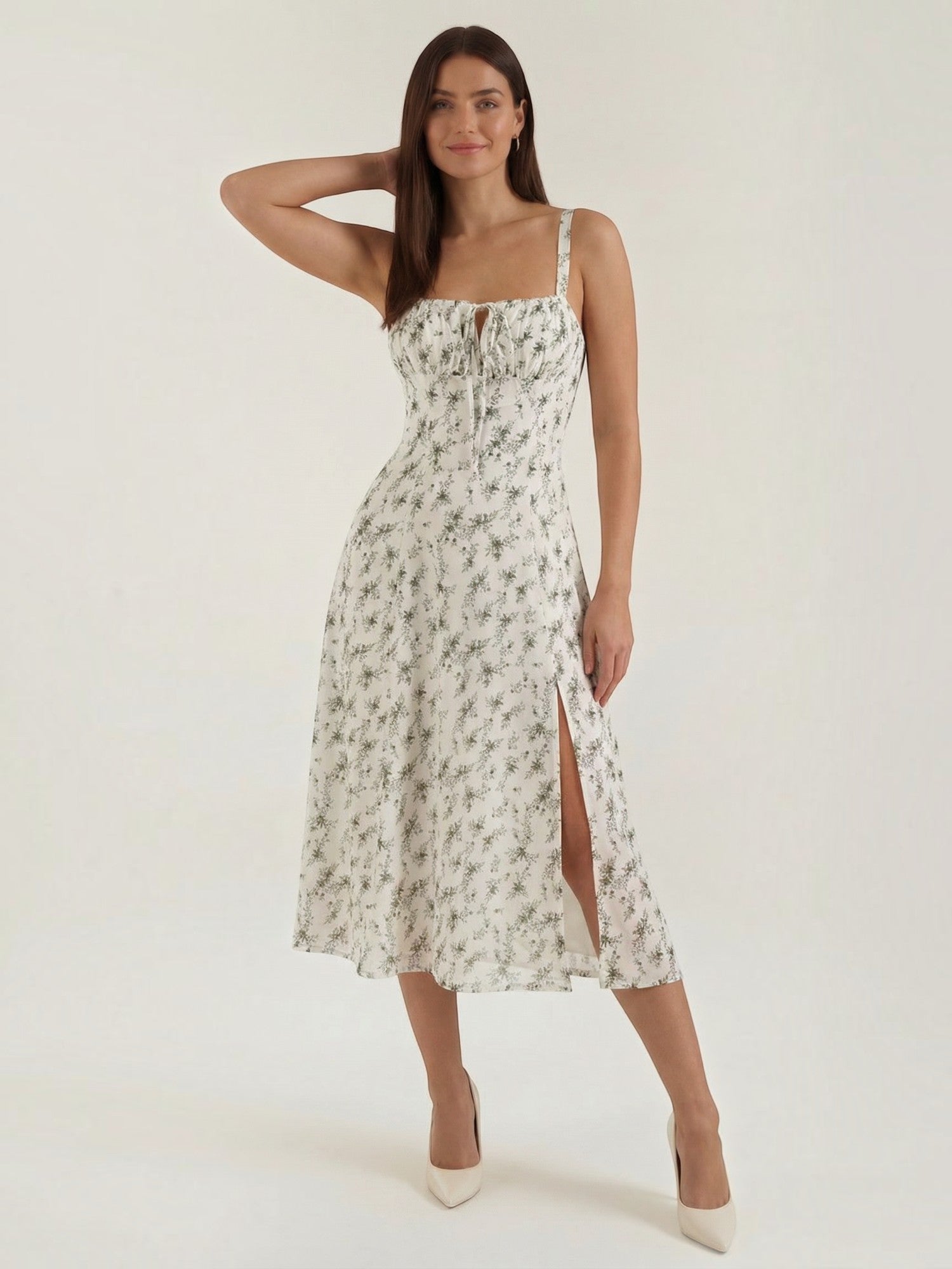 Robe femme midi fluide à imprimé floral – Image 3