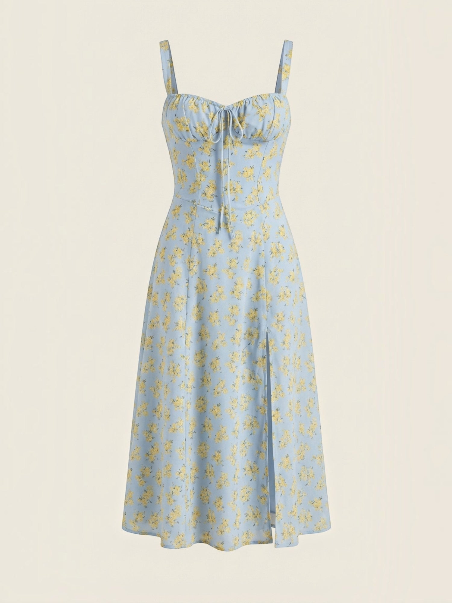 Robe femme imprimé floral encolure cœur froncée fluide – Image 17