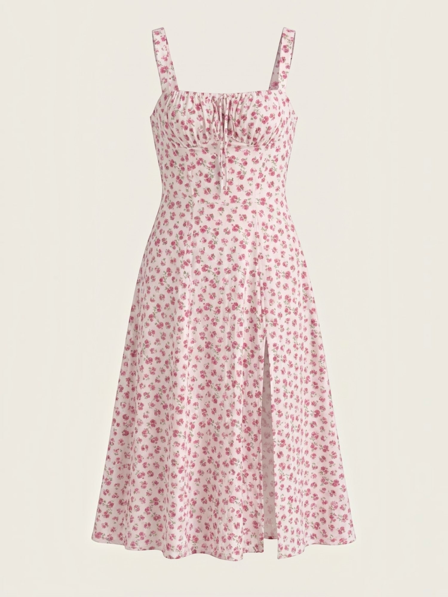 Robe femme imprimé floral encolure cœur froncée fluide – Image 21