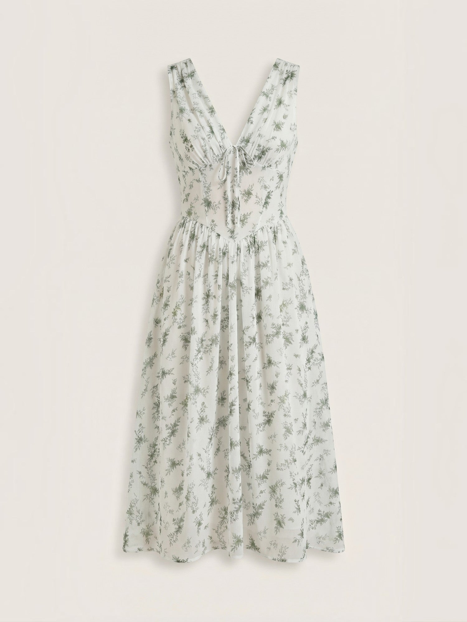 Robe femme décolleté V laçage jupe midi évasée – Image 34