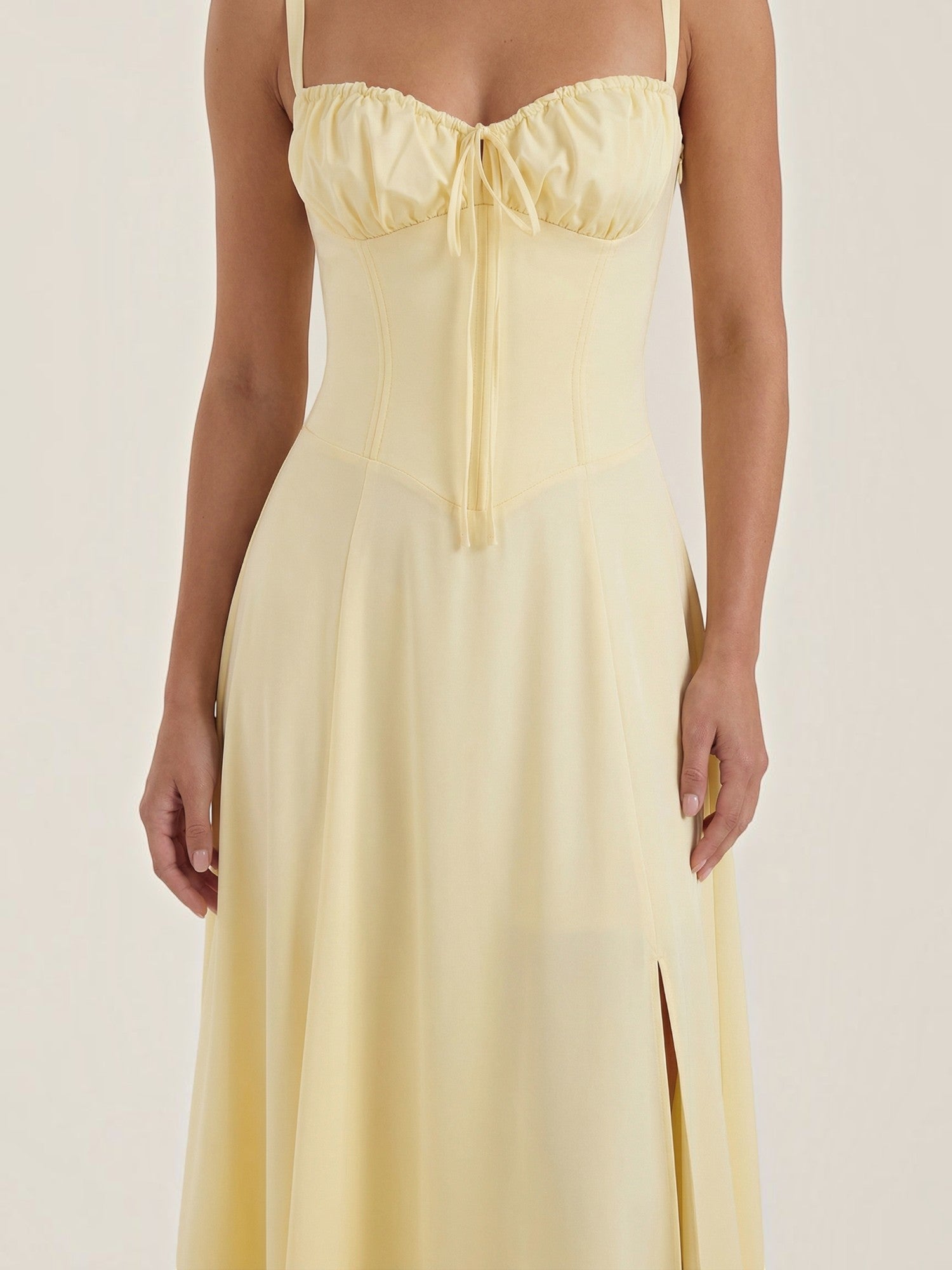 Robe femme midi décolleté ajustable fente latérale – Image 19