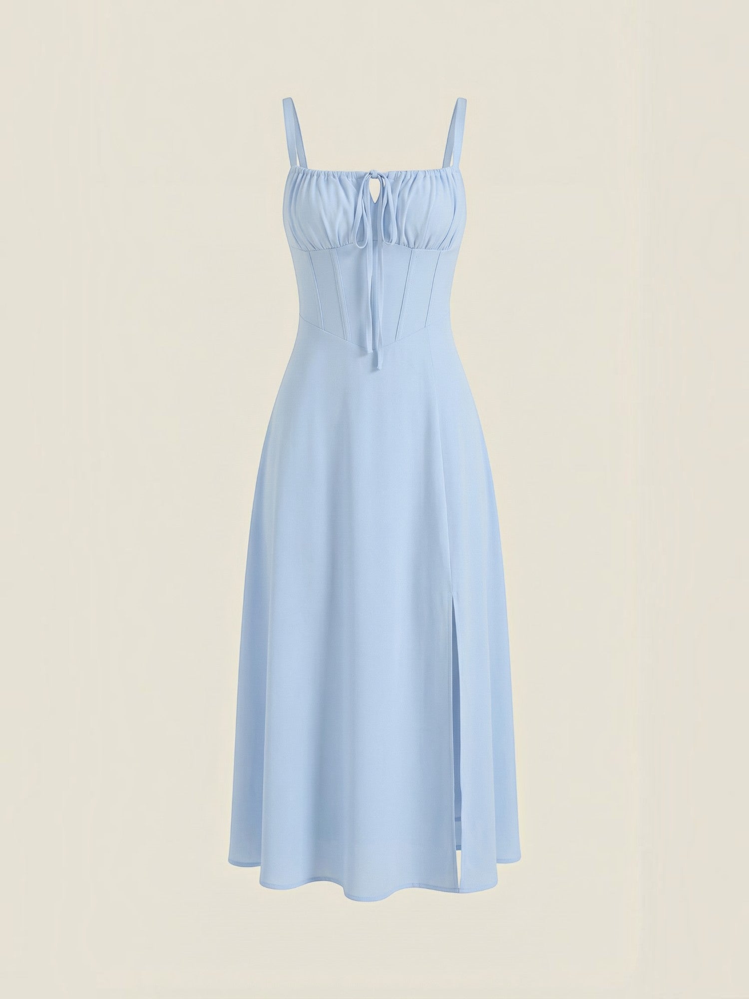 Robe femme midi décolleté ajustable fente latérale – Image 13