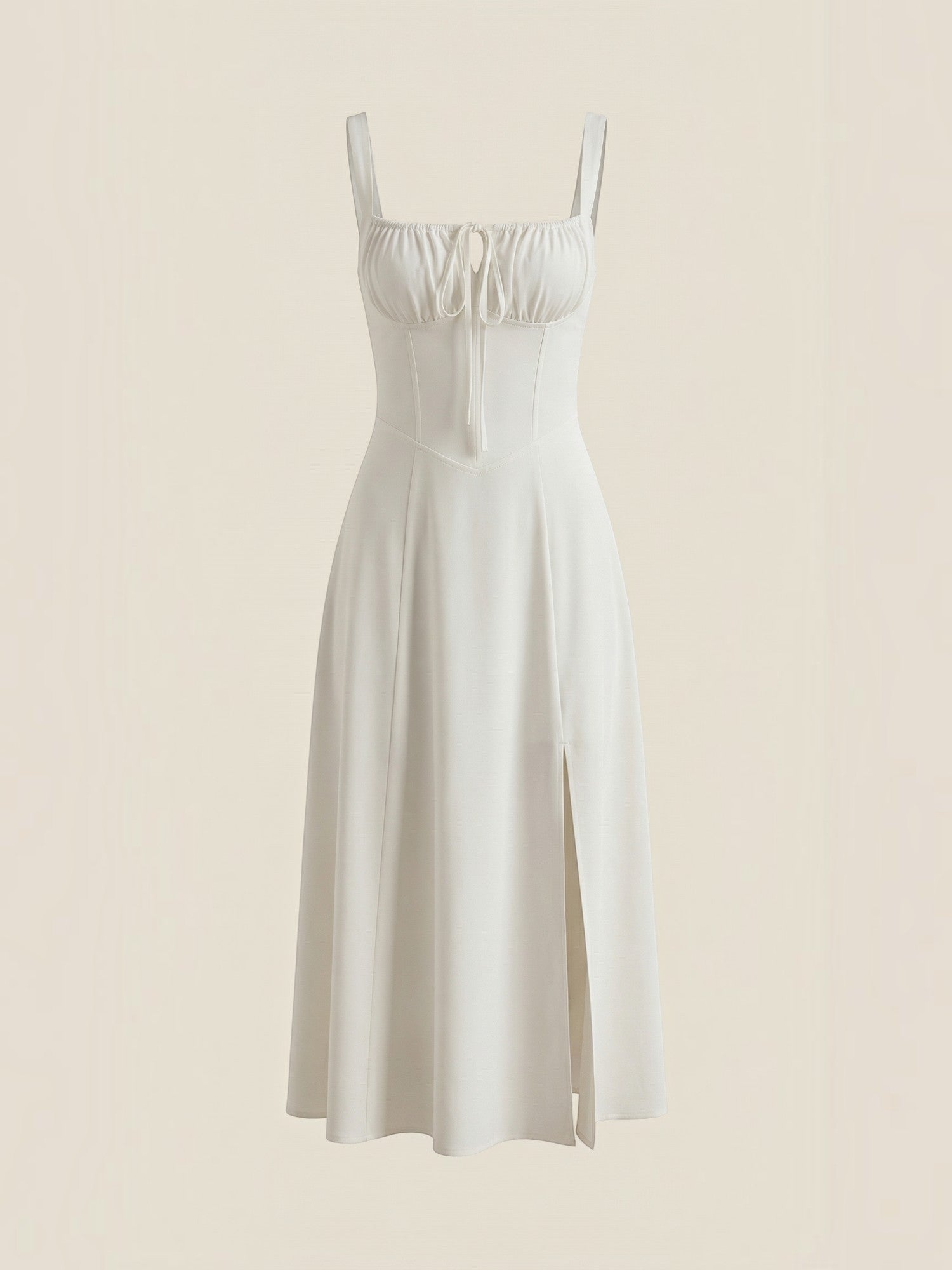 Robe femme midi décolleté ajustable fente latérale – Image 9