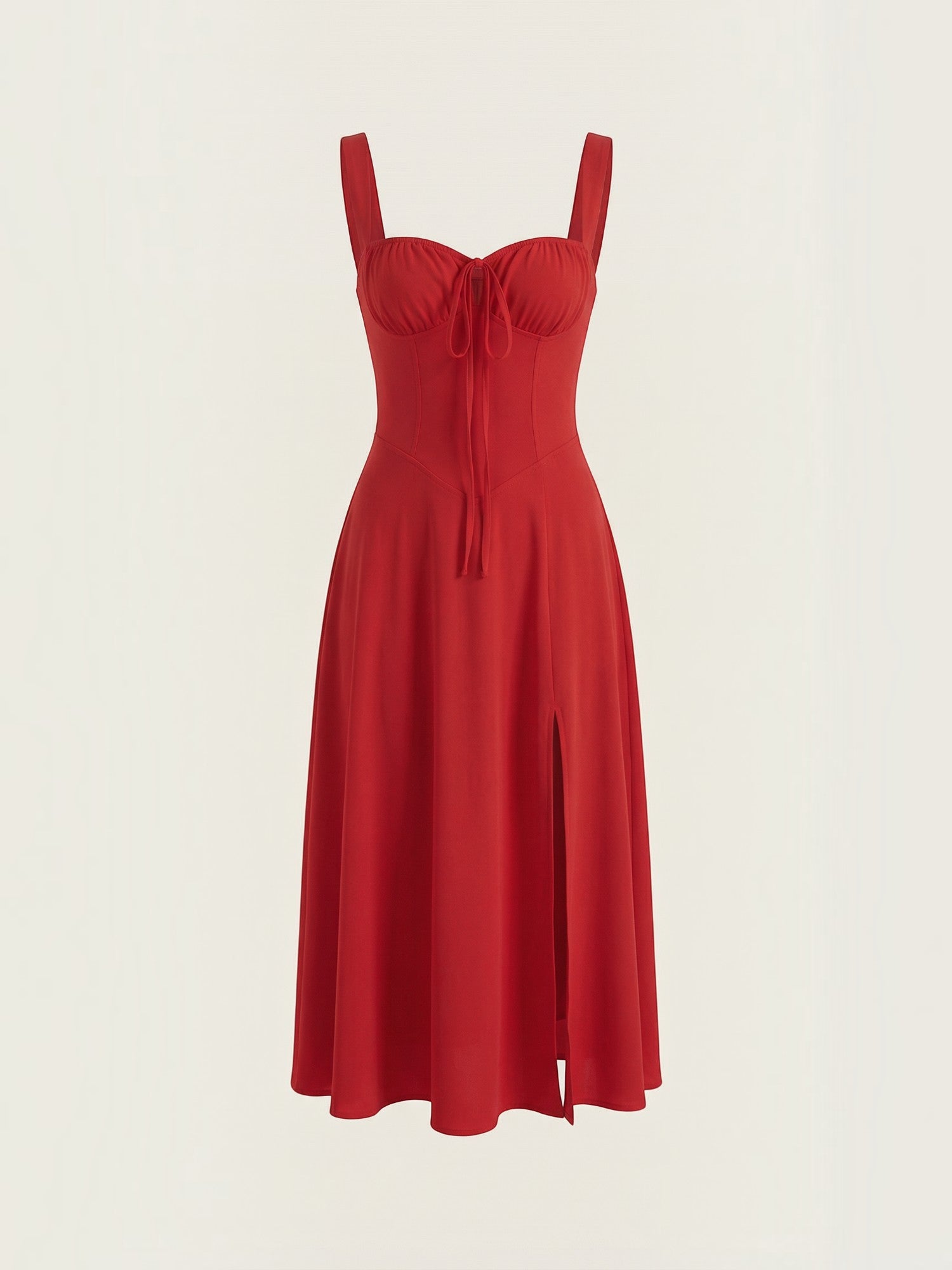 Robe femme midi décolleté ajustable fente latérale – Image 17