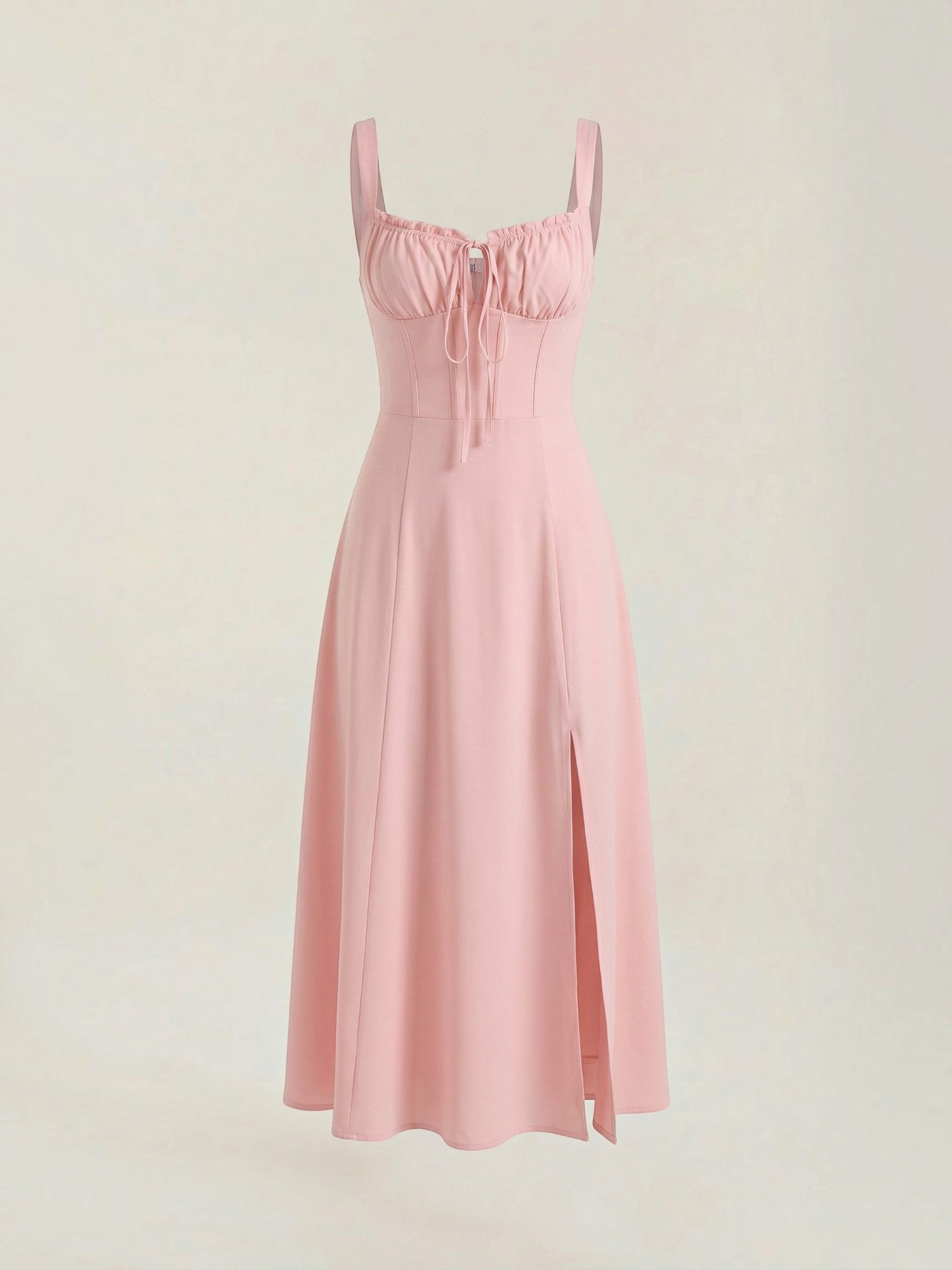 Robe femme midi décolleté ajustable fente latérale – Image 25