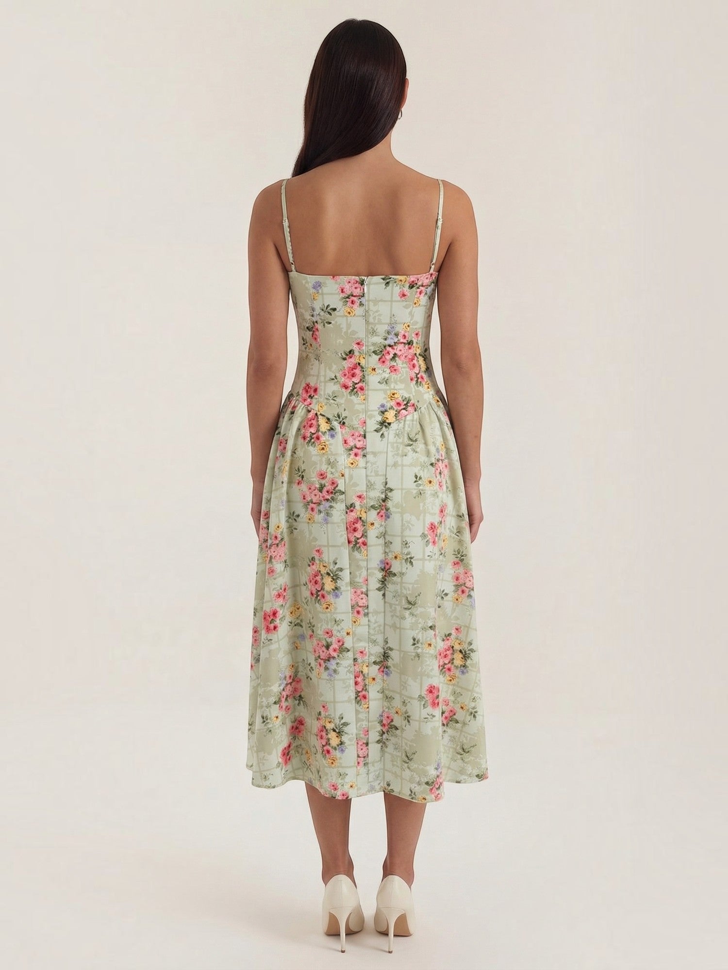 Robe femme décolleté cœur jupe évasée infroissable – Image 10