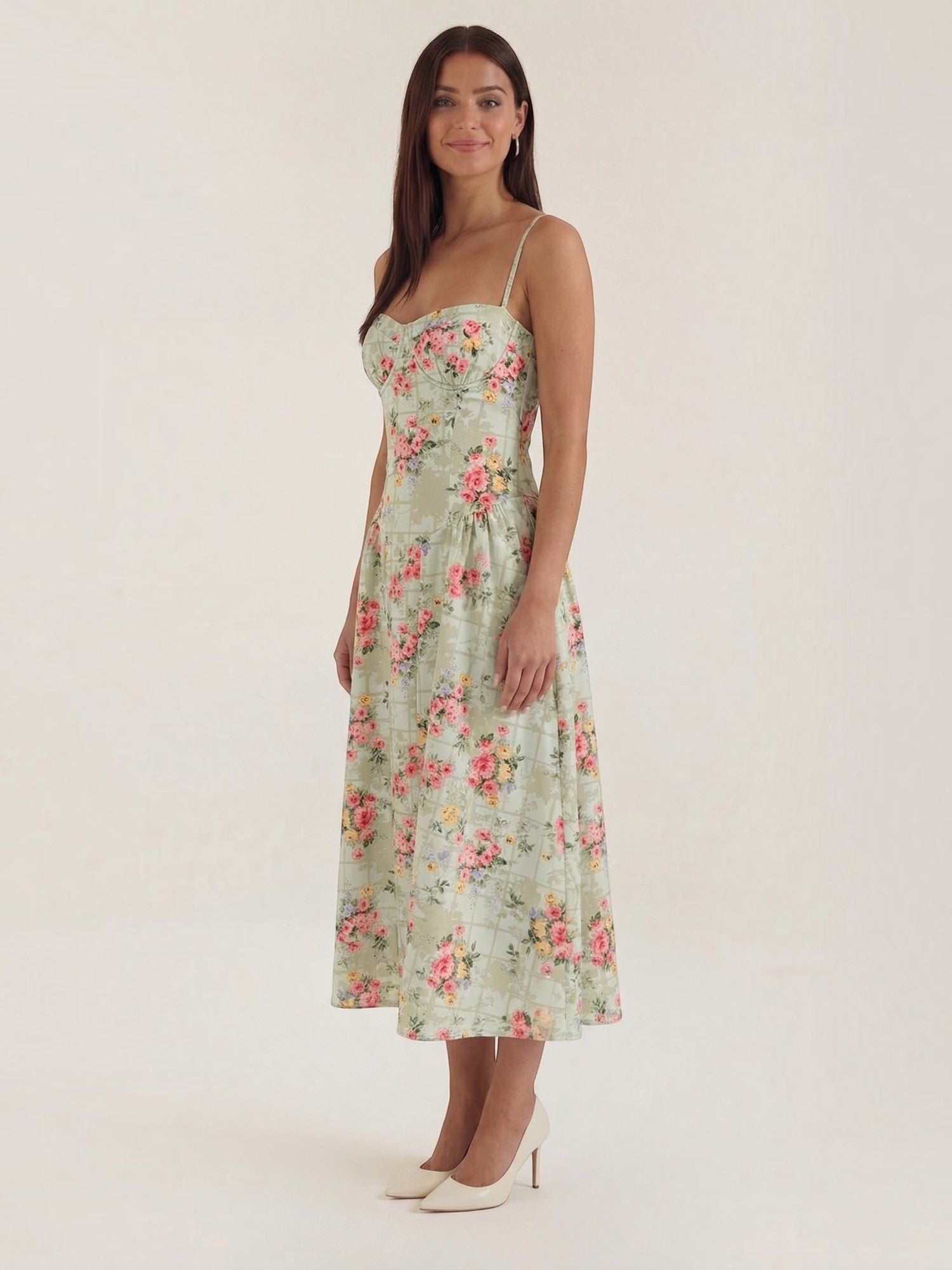 Robe femme décolleté cœur jupe évasée infroissable – Image 8