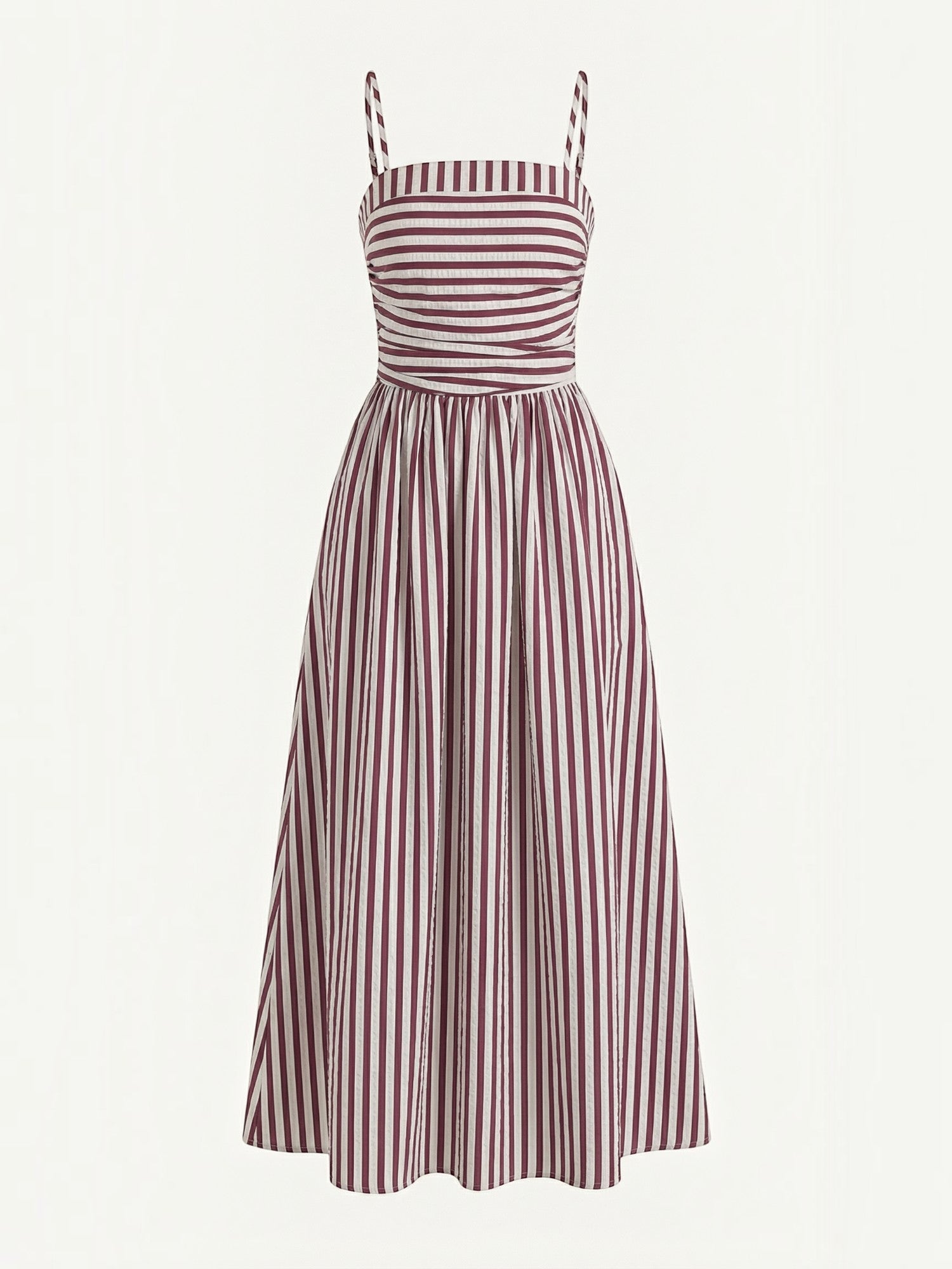 Robe femme maxi rayée décolleté carré bretelles – Image 10