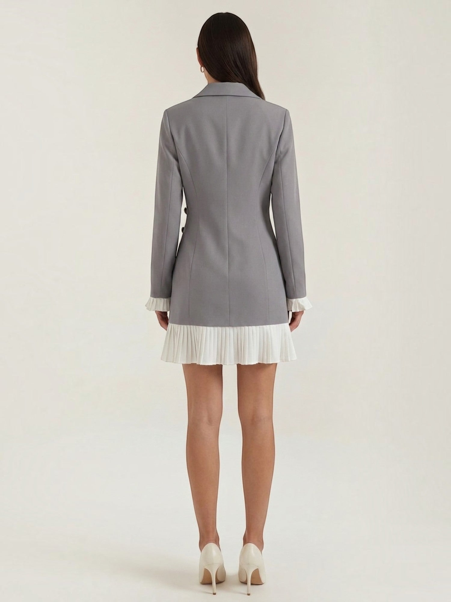 Robe femme blazer cintrée plissée élégante – Image 5