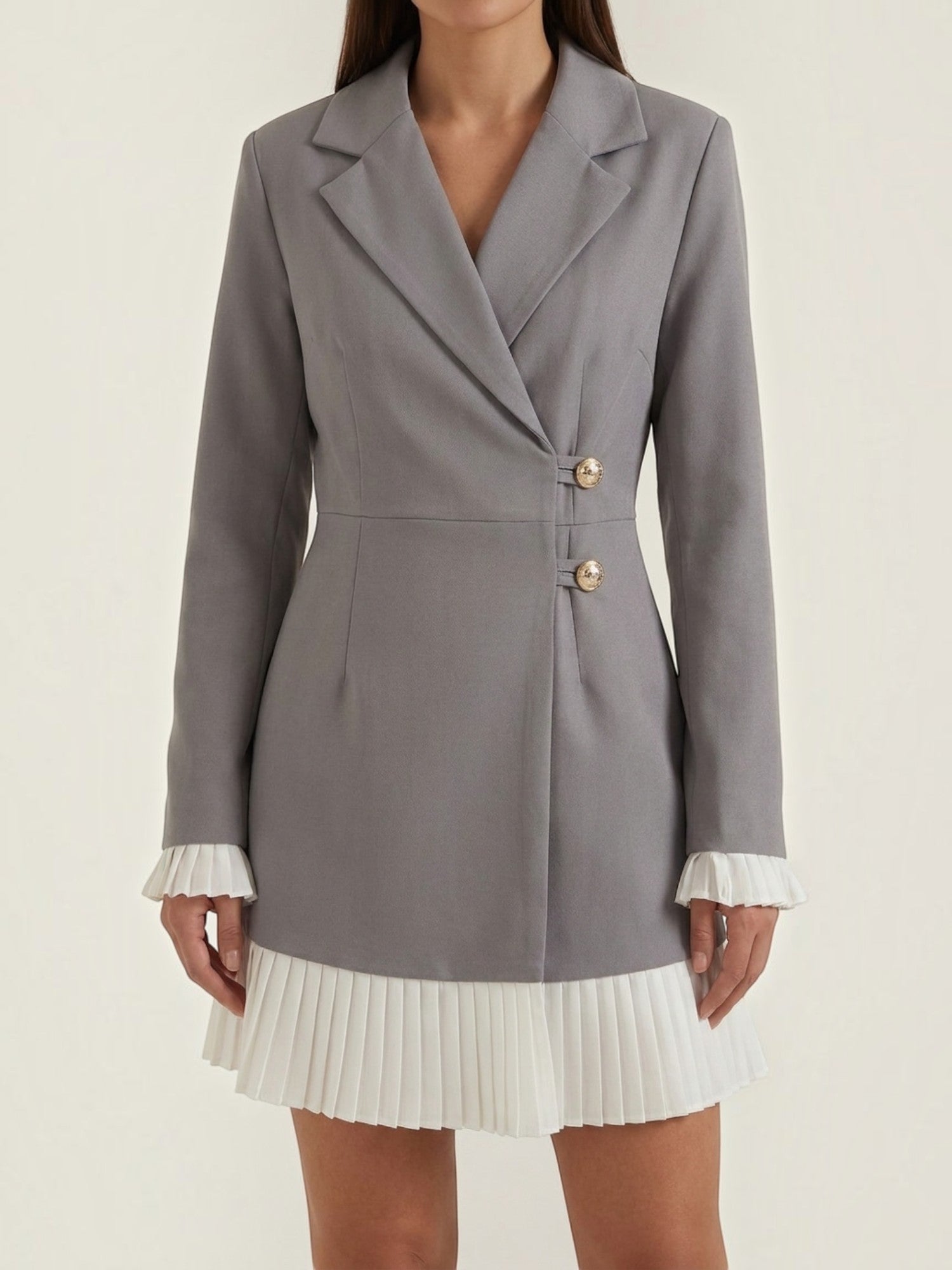 Robe femme blazer cintrée plissée élégante – Image 4