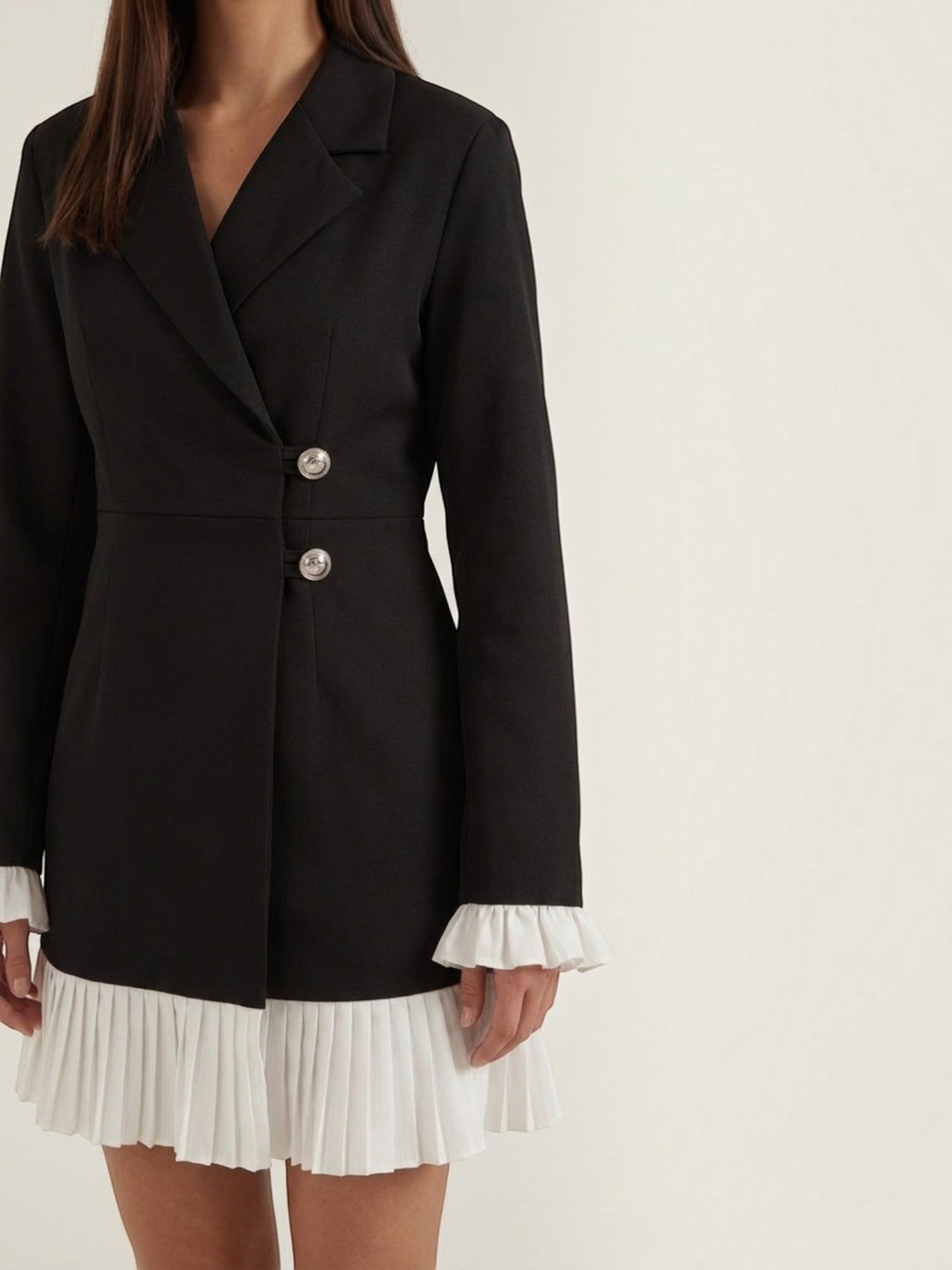 Robe femme blazer cintrée plissée élégante – Image 8