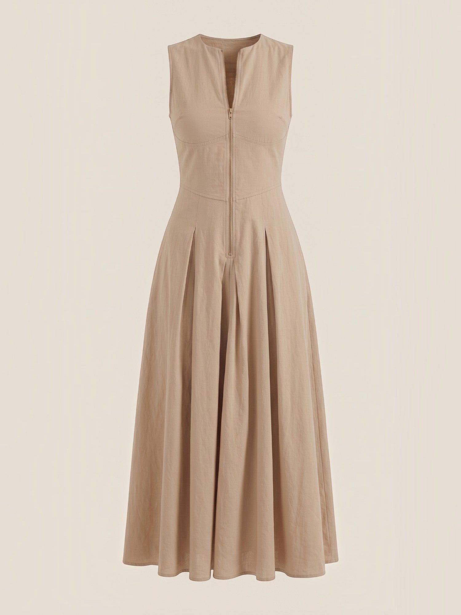 Robe femme décolleté keyhole bouton sans manches – Image 10