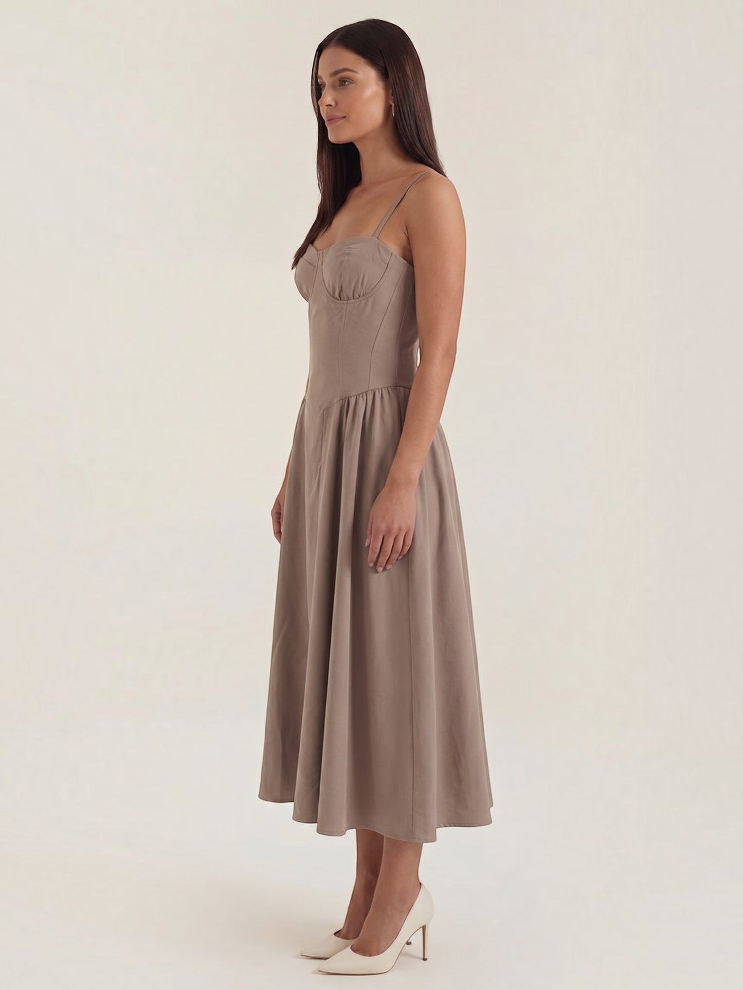 Robe femme décolleté cœur jupe évasée infroissable – Image 32